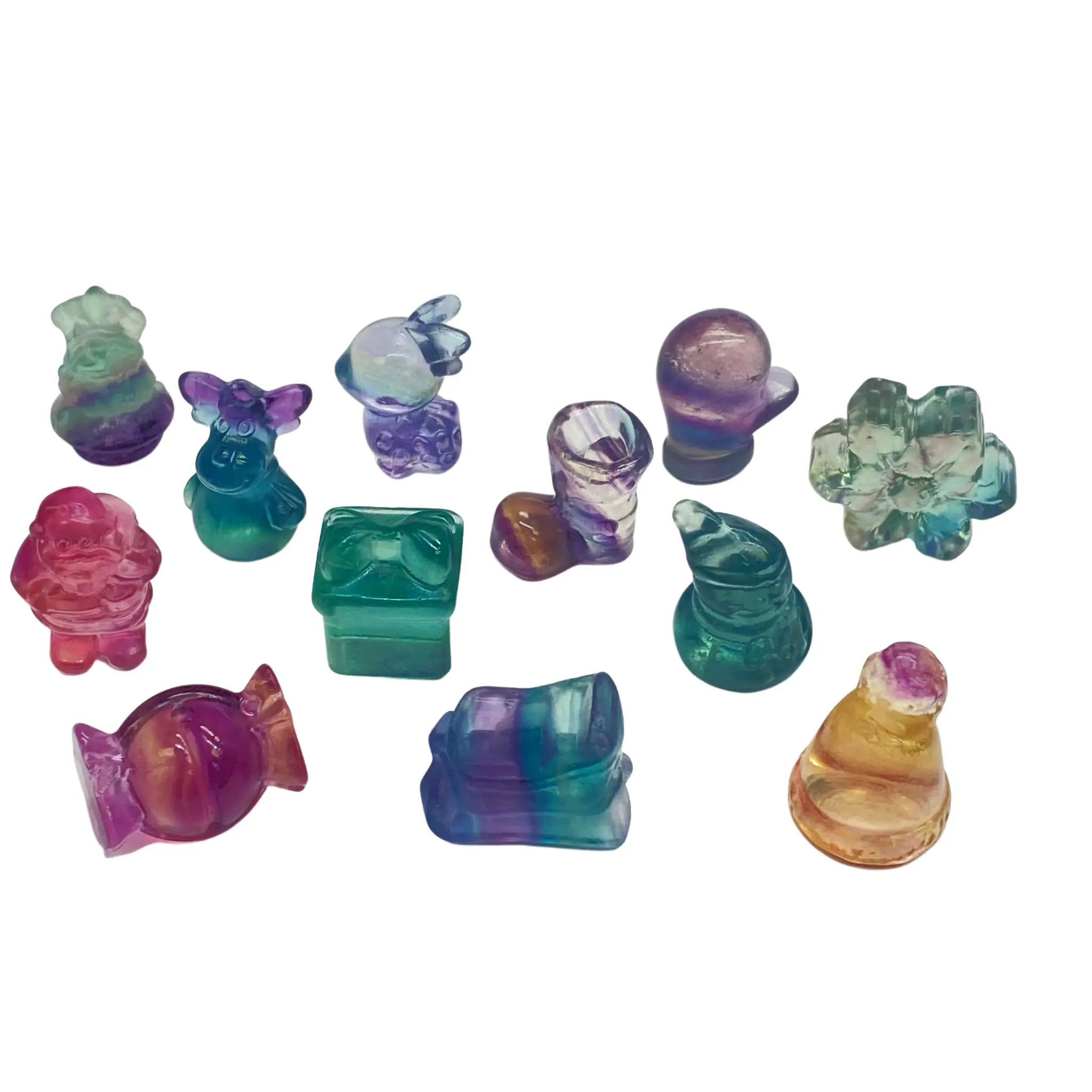 Fluorite Winter/Holiday Carvings Arabella Crystals