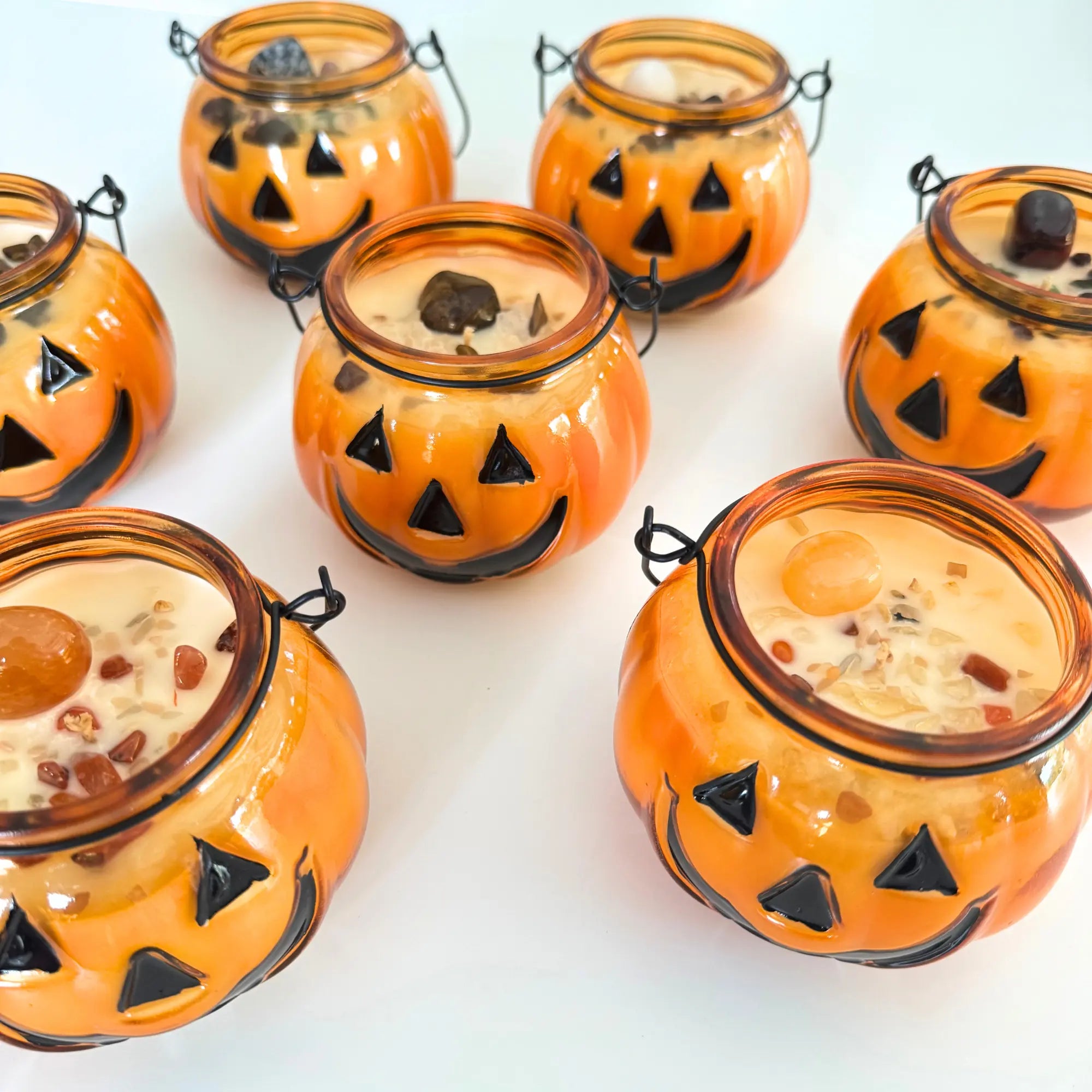 Jack-O-Lantern Halloween Candle Arabella Crystals