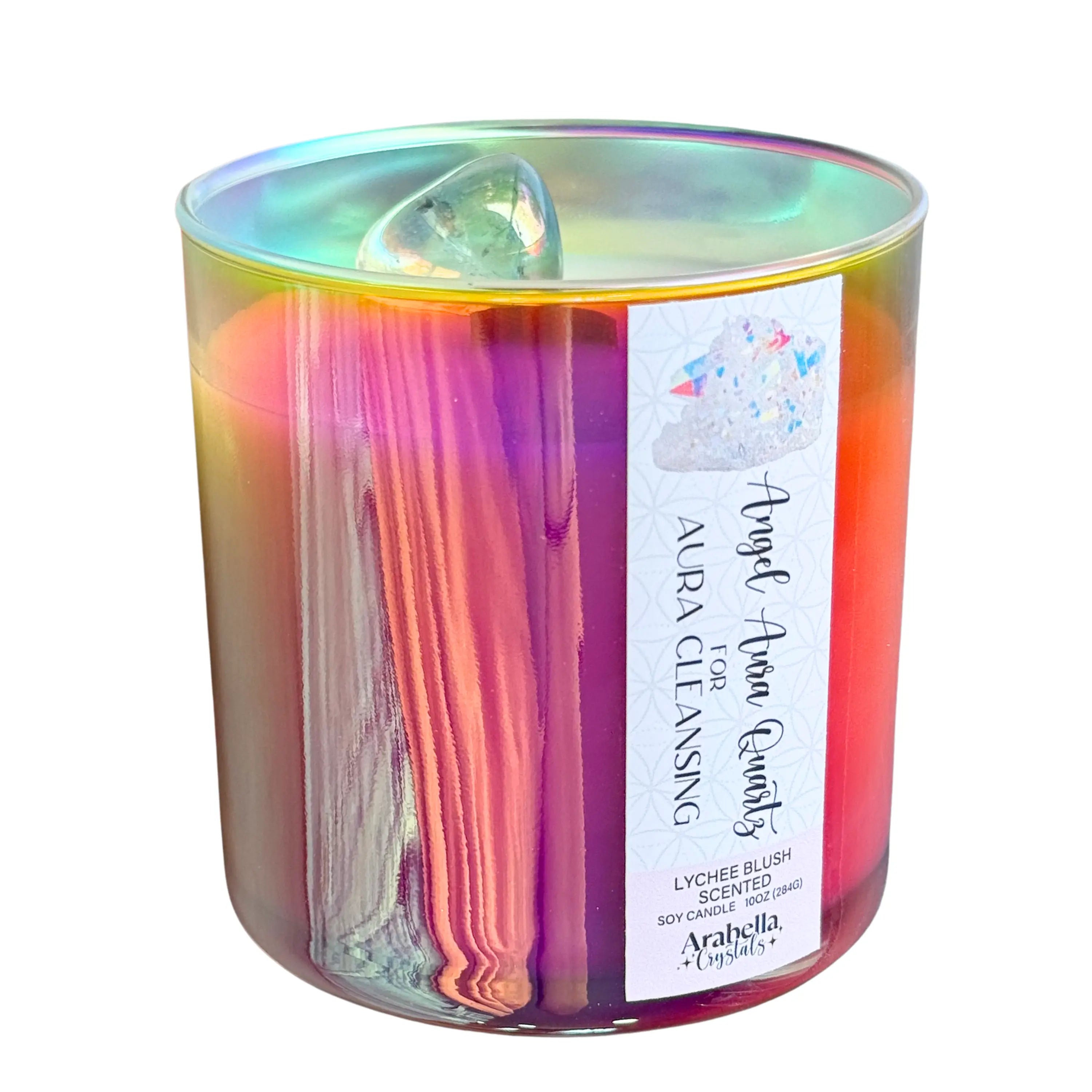 Angel Aura Crystal Candle Notes of: Lychee, Lotus & Sugar