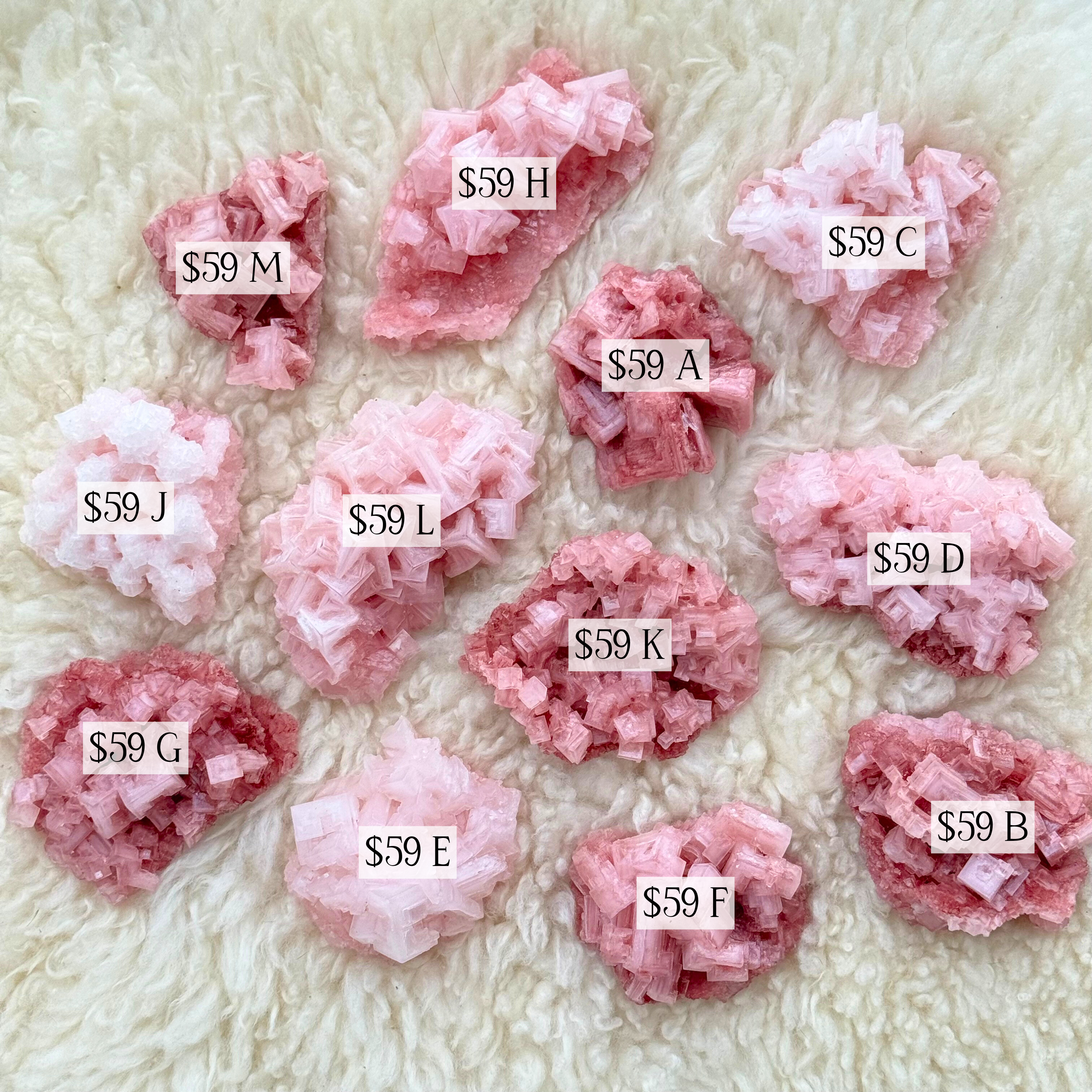Pink Halite Clusters