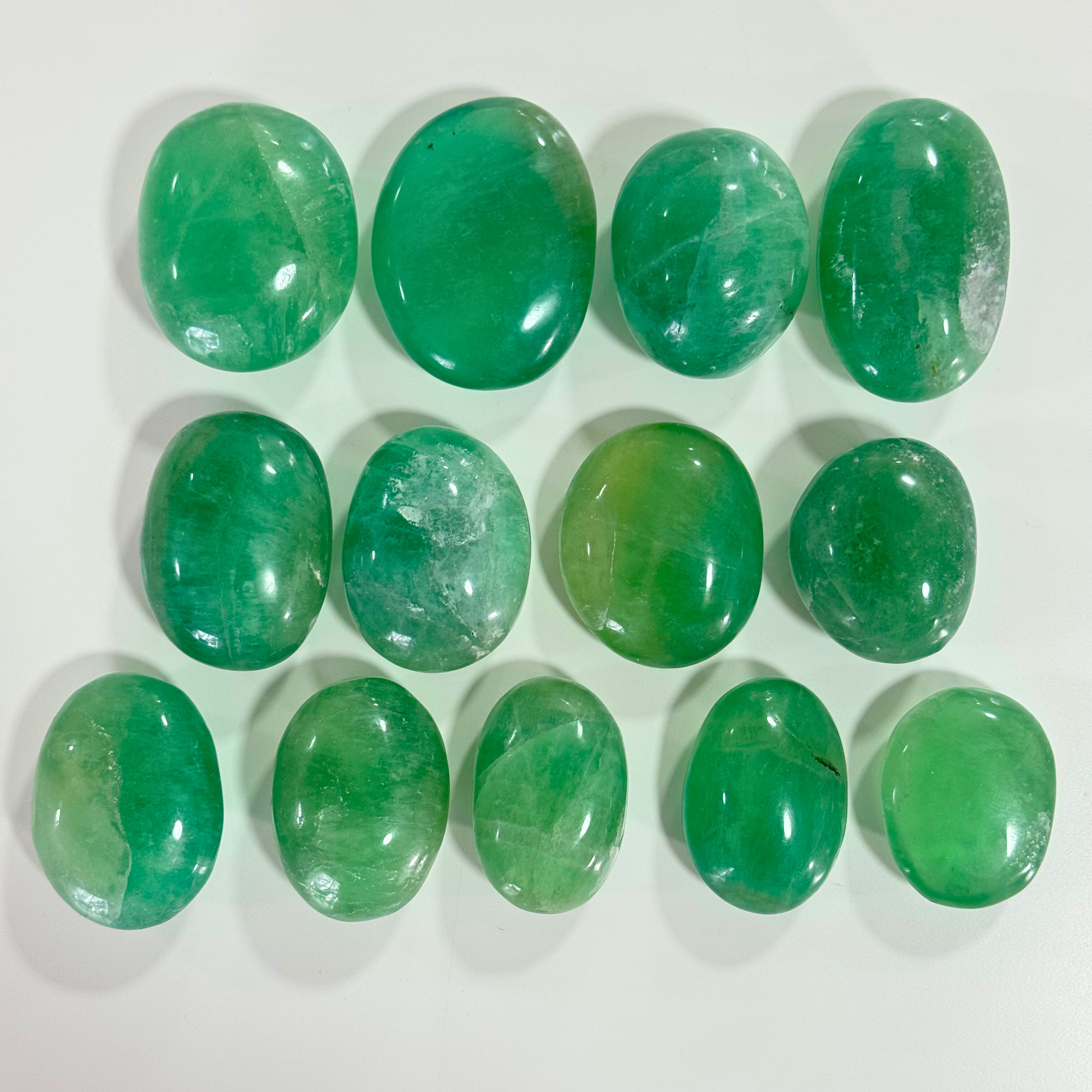 Green Fluorite Palm Stones