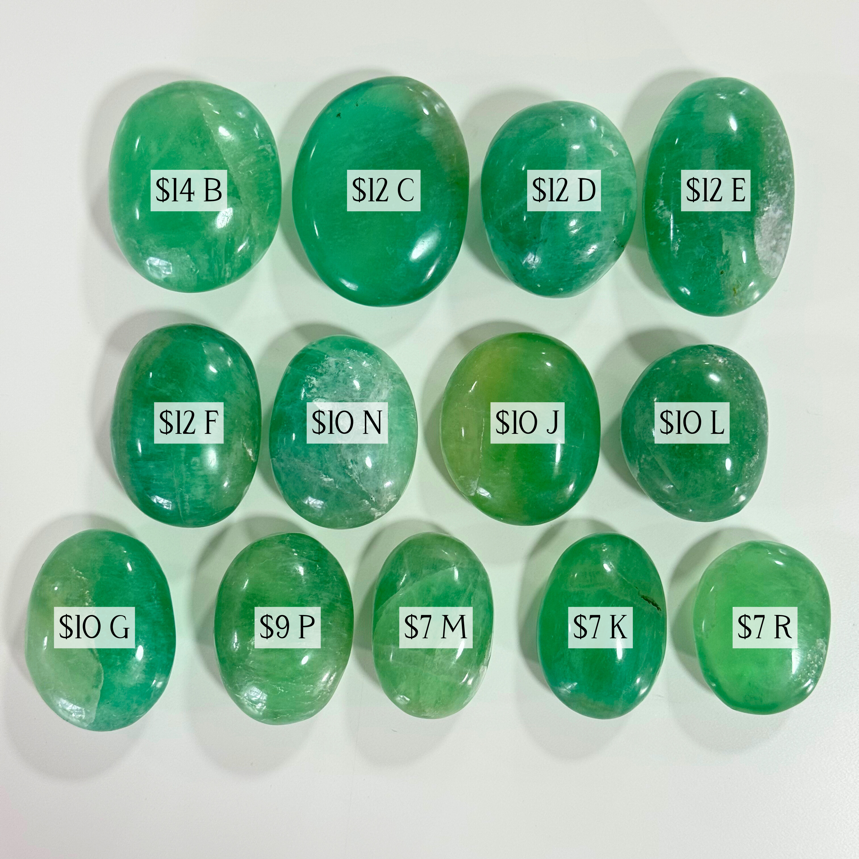Green Fluorite Palm Stones