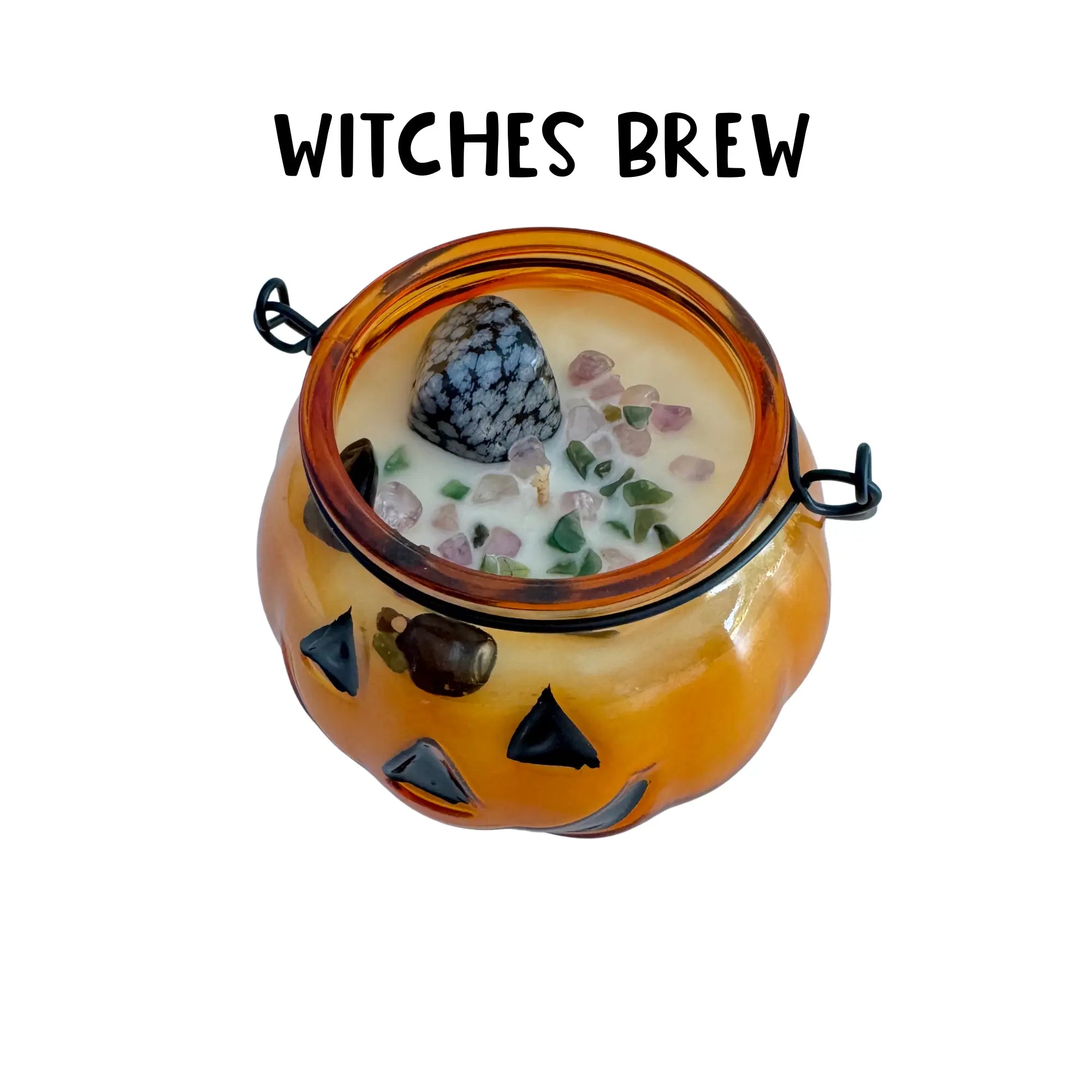 Jack-O-Lantern Halloween Candle Arabella Crystals
