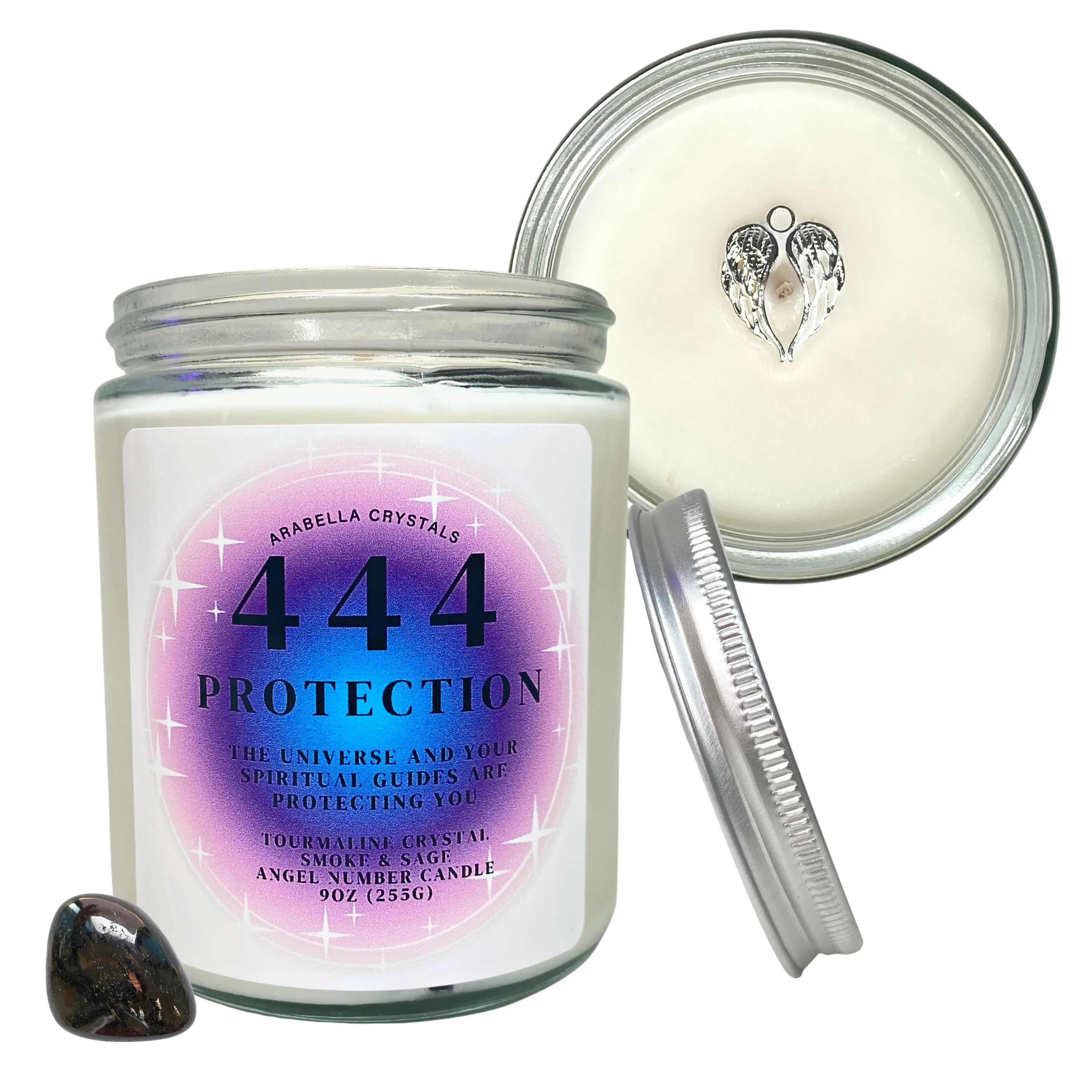 444 Protection Angel Number Candle Notes of: Lavender, Sage & Cedar