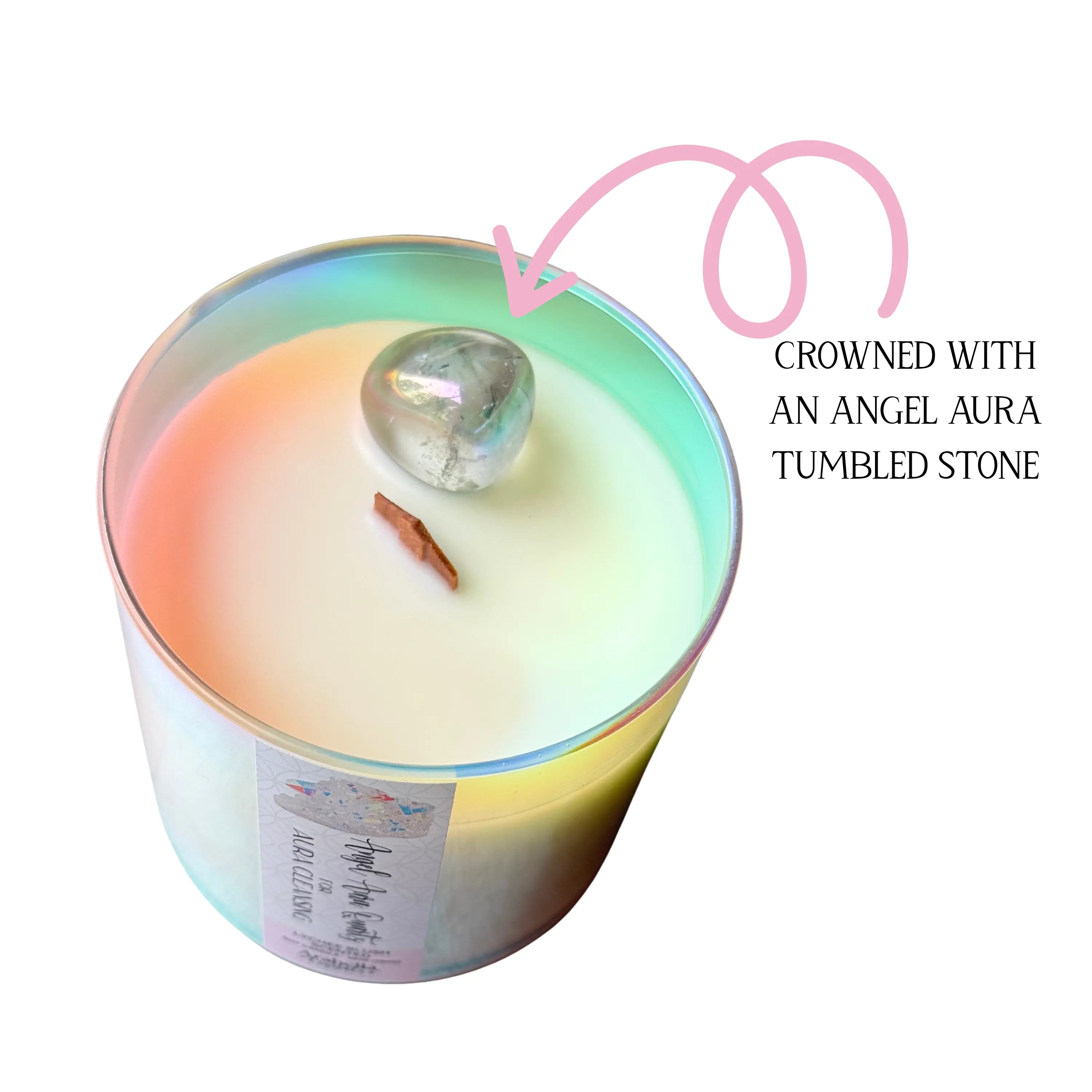 Angel Aura Crystal Candle Notes of: Lychee, Lotus & Sugar