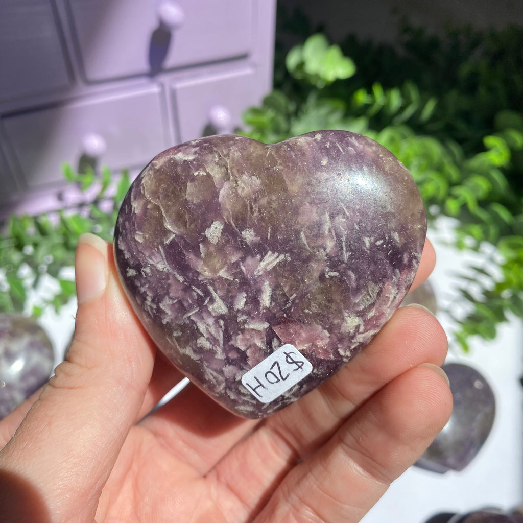 Lepidolite x Smoky Quartz (Unicorn Stone) Heart