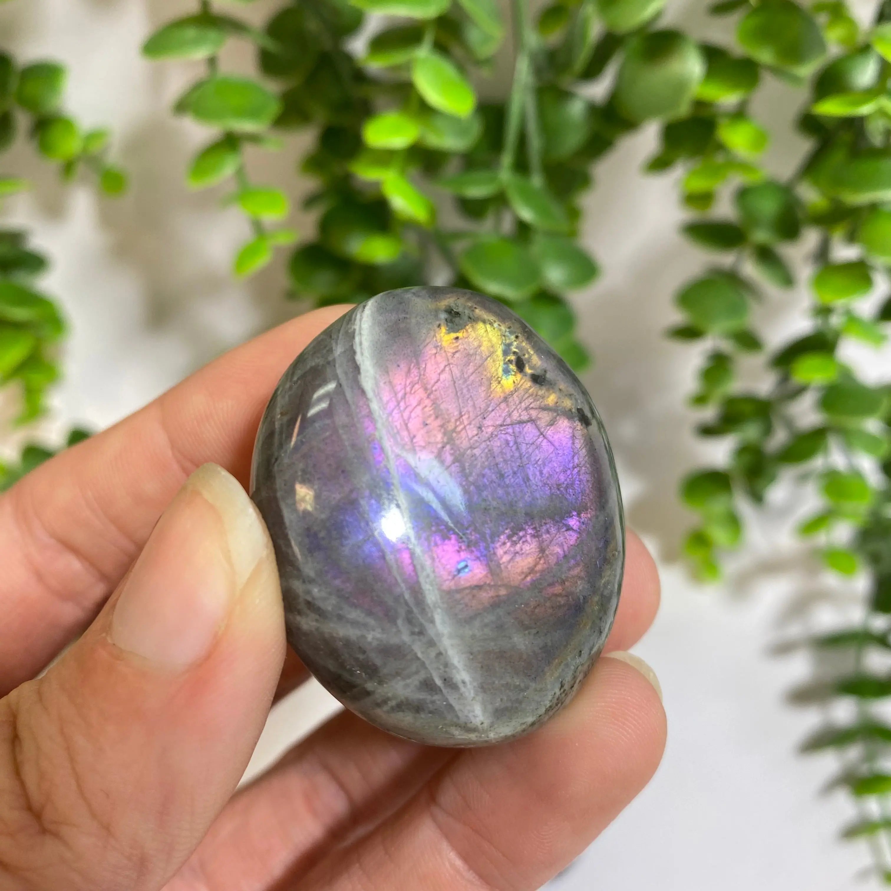 Purple Labradorite Palm Stone Arabella Crystals