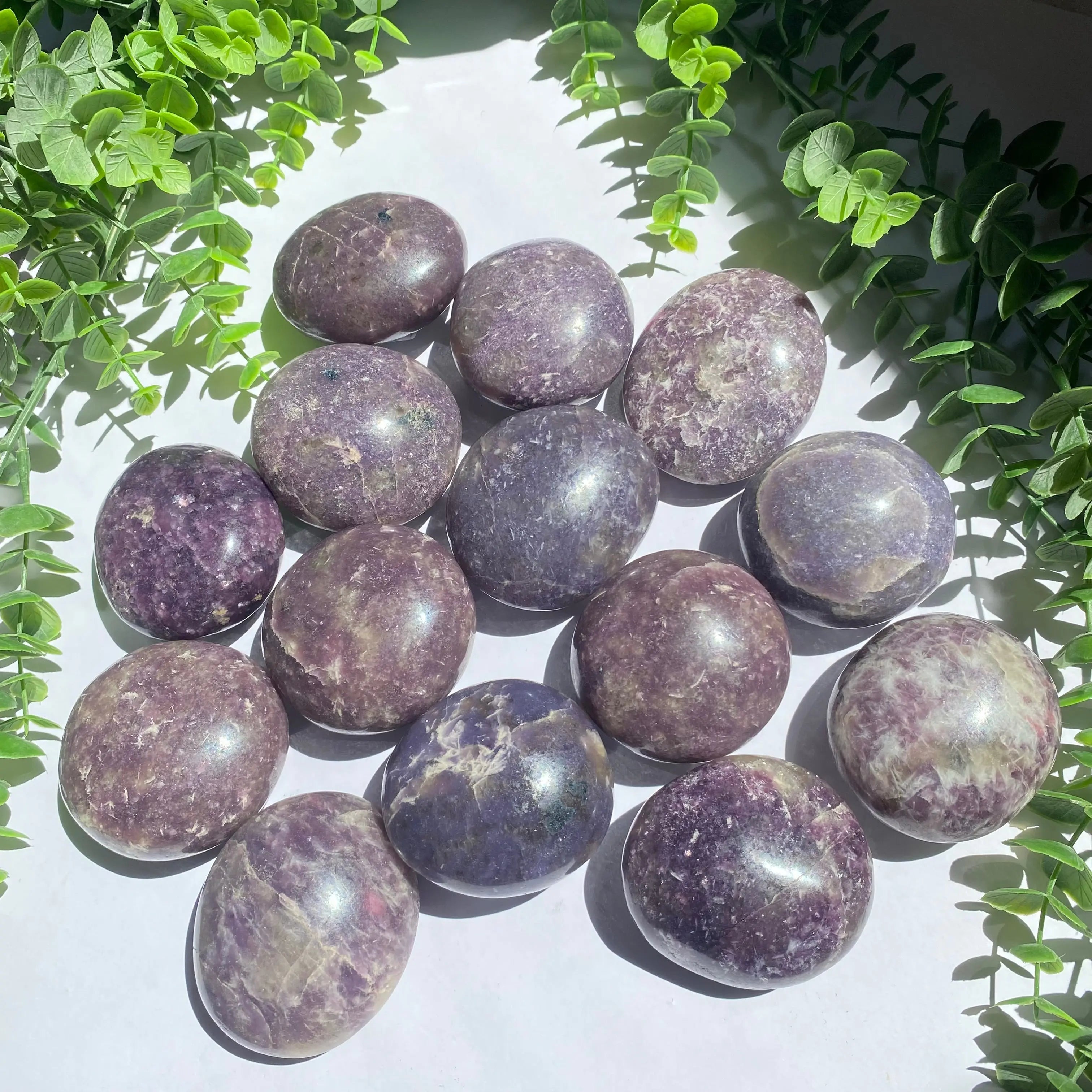 Lepidolite x Smoky Quartz (Unicorn Stone) Palm Stone Arabella Crystals