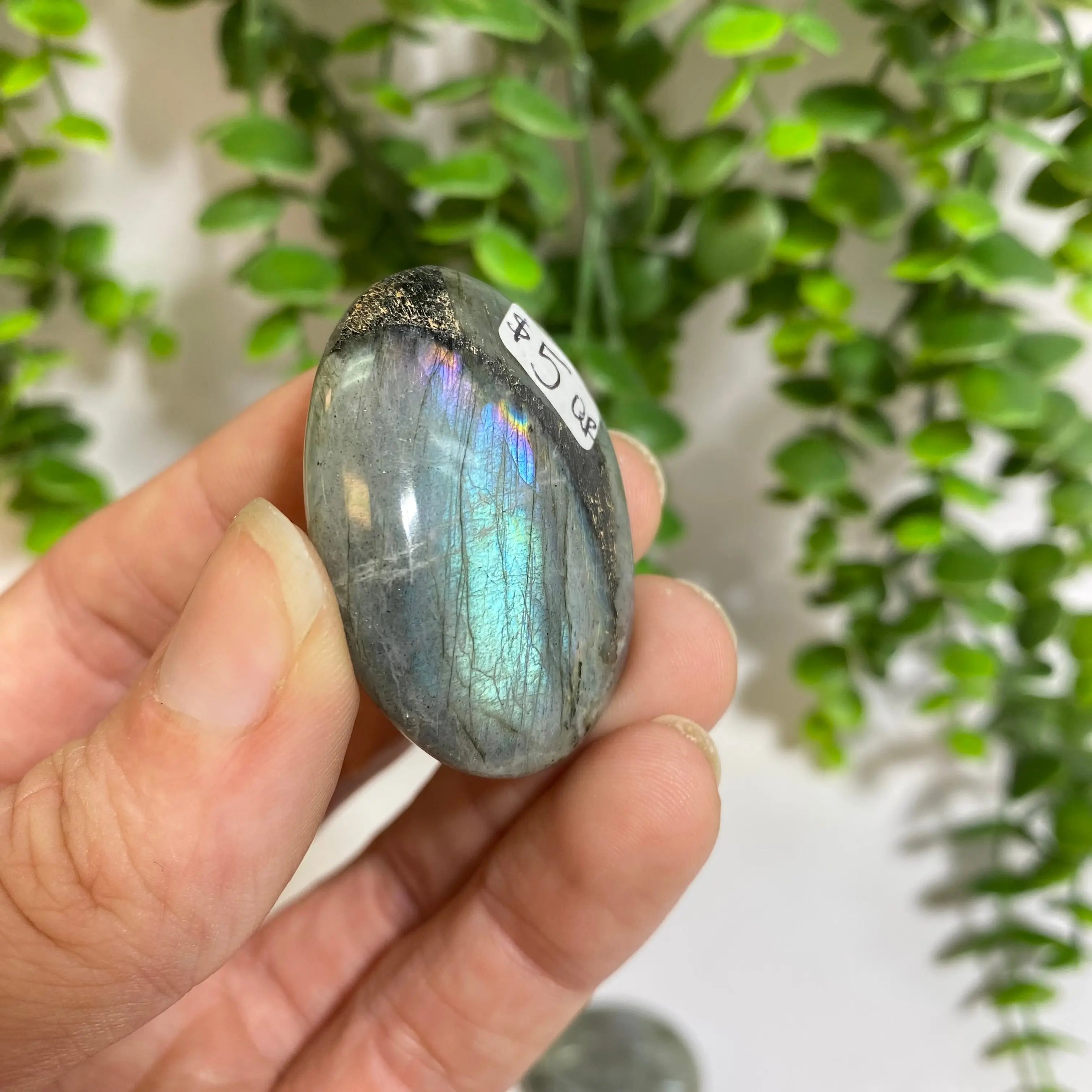 Purple Labradorite Palm Stone Arabella Crystals