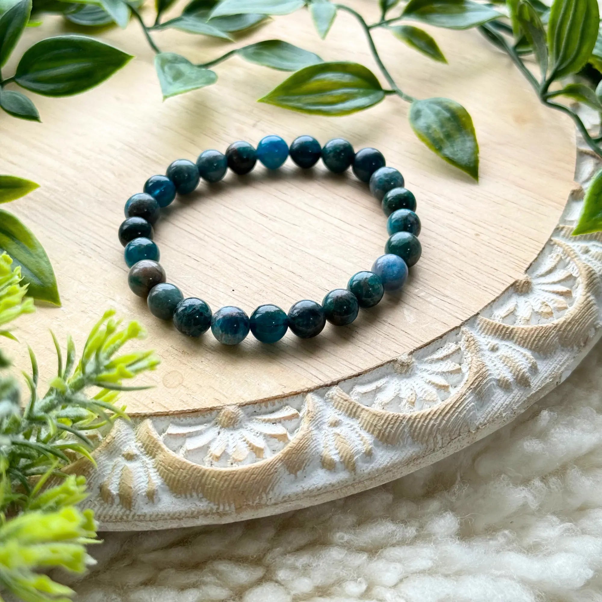 Apatite Beaded Gemstone Bracelet Arabella Crystals