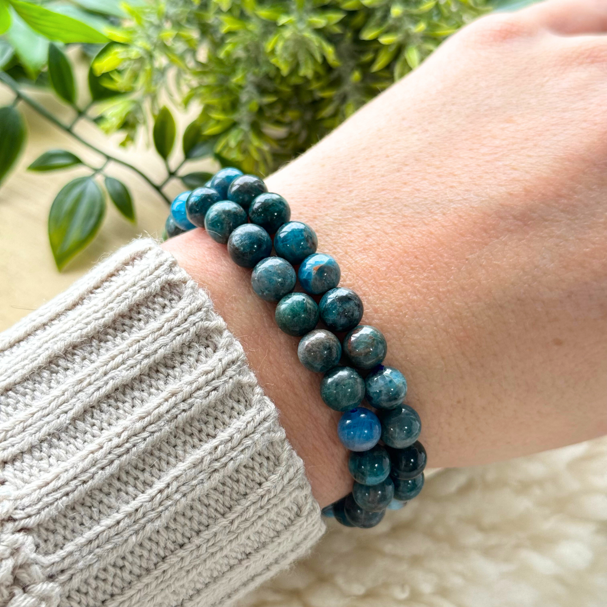 Apatite Beaded Gemstone Bracelet