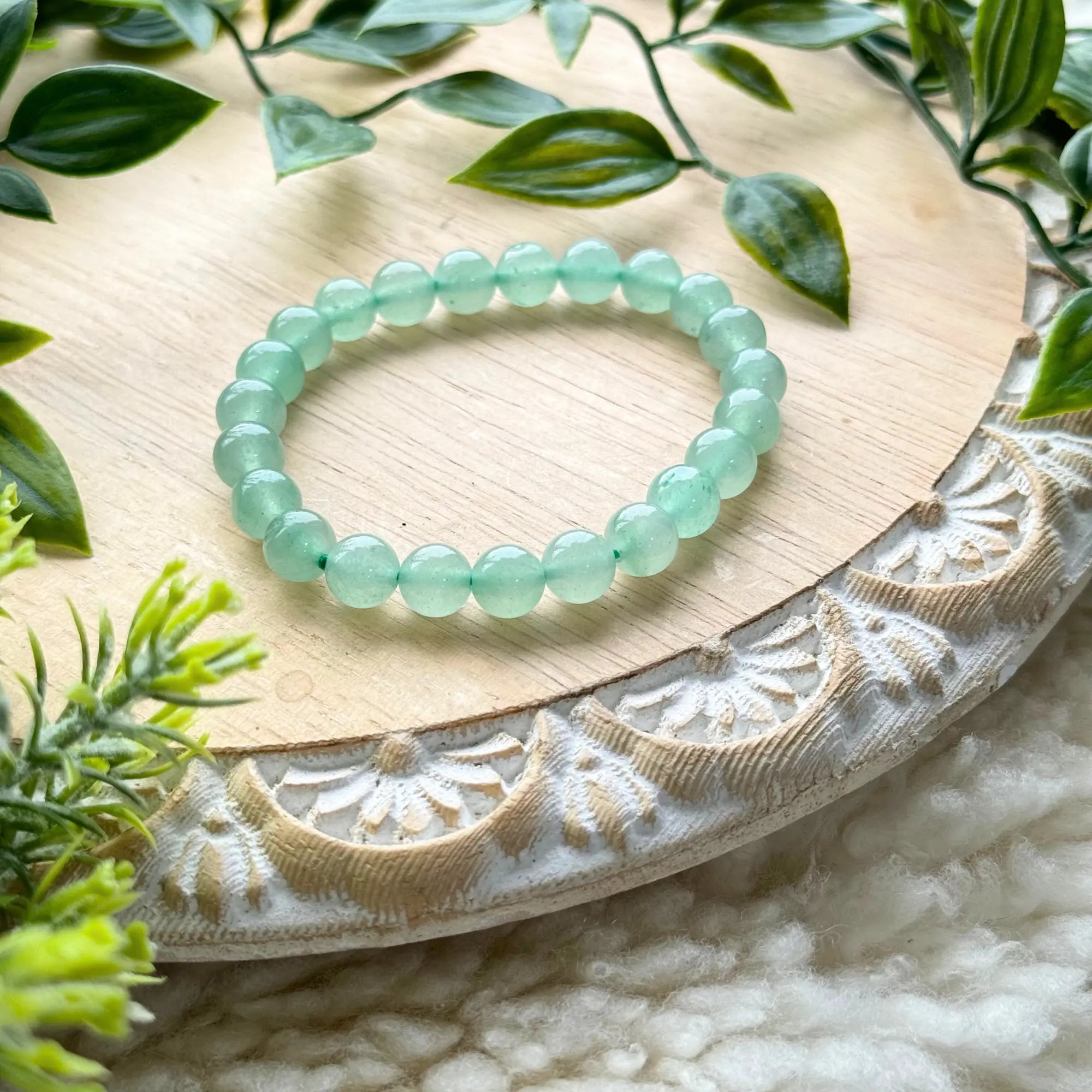 Green Aventurine Beaded Gemstone Bracelet Arabella Crystals