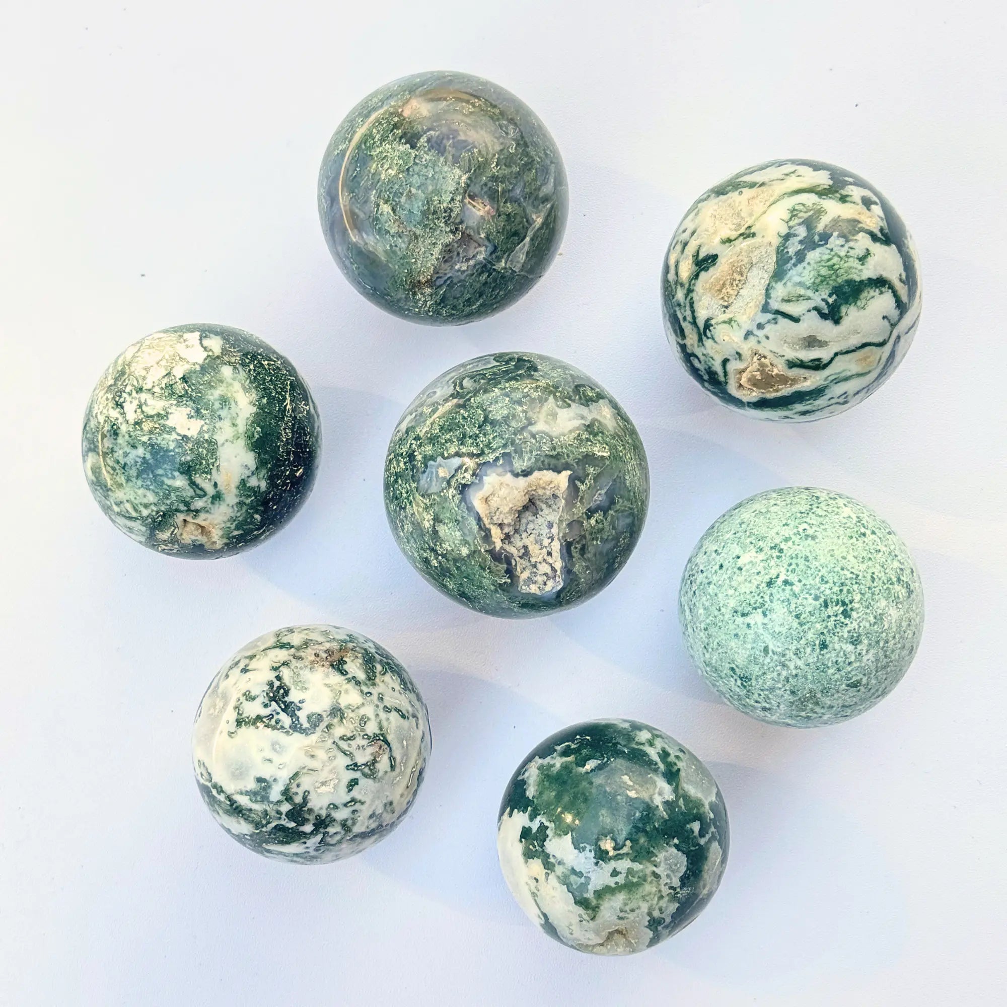 Moss Agate Spheres Arabella Crystals
