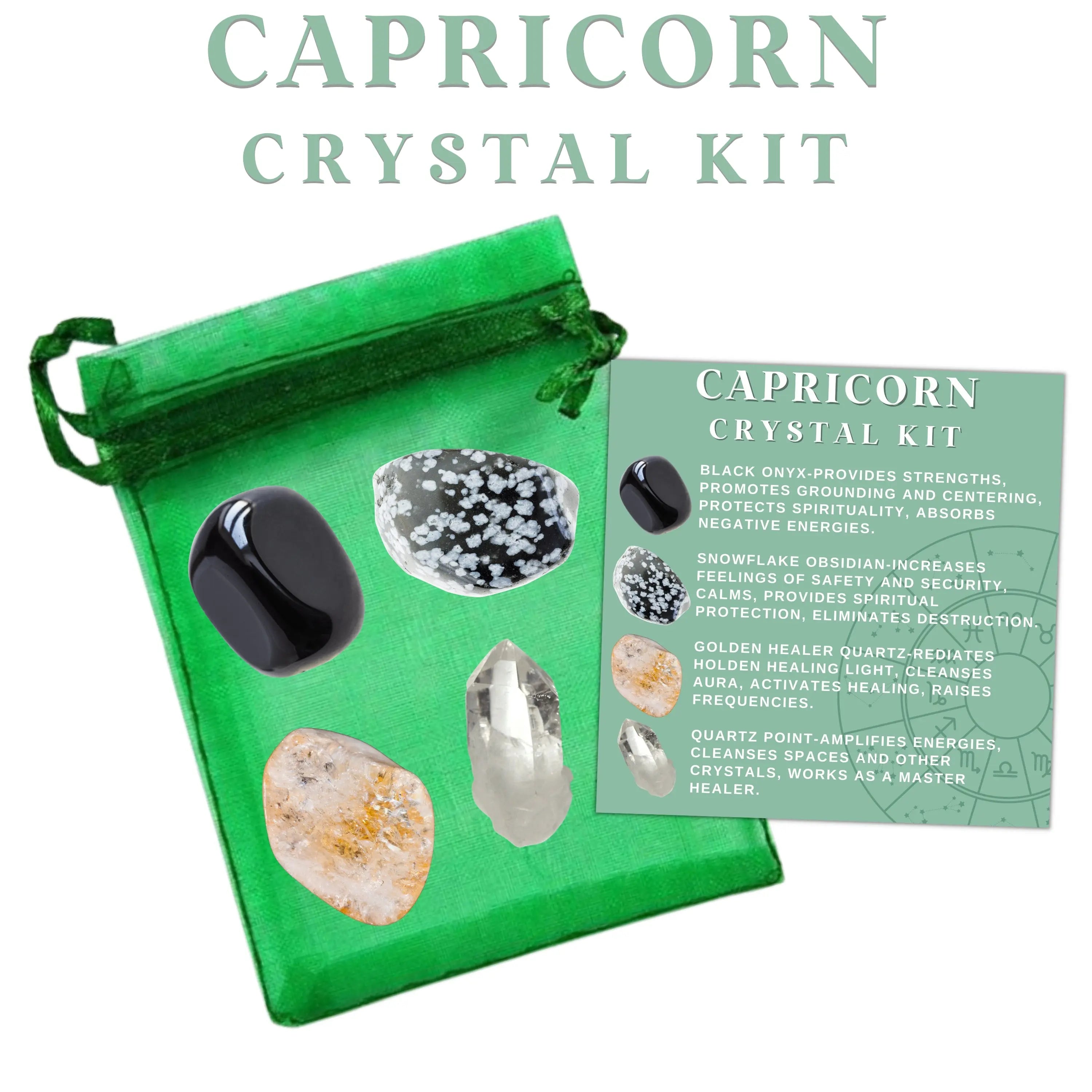 Capricorn Zodiac Crystal Kit Ambition, Discipline, Responsibility