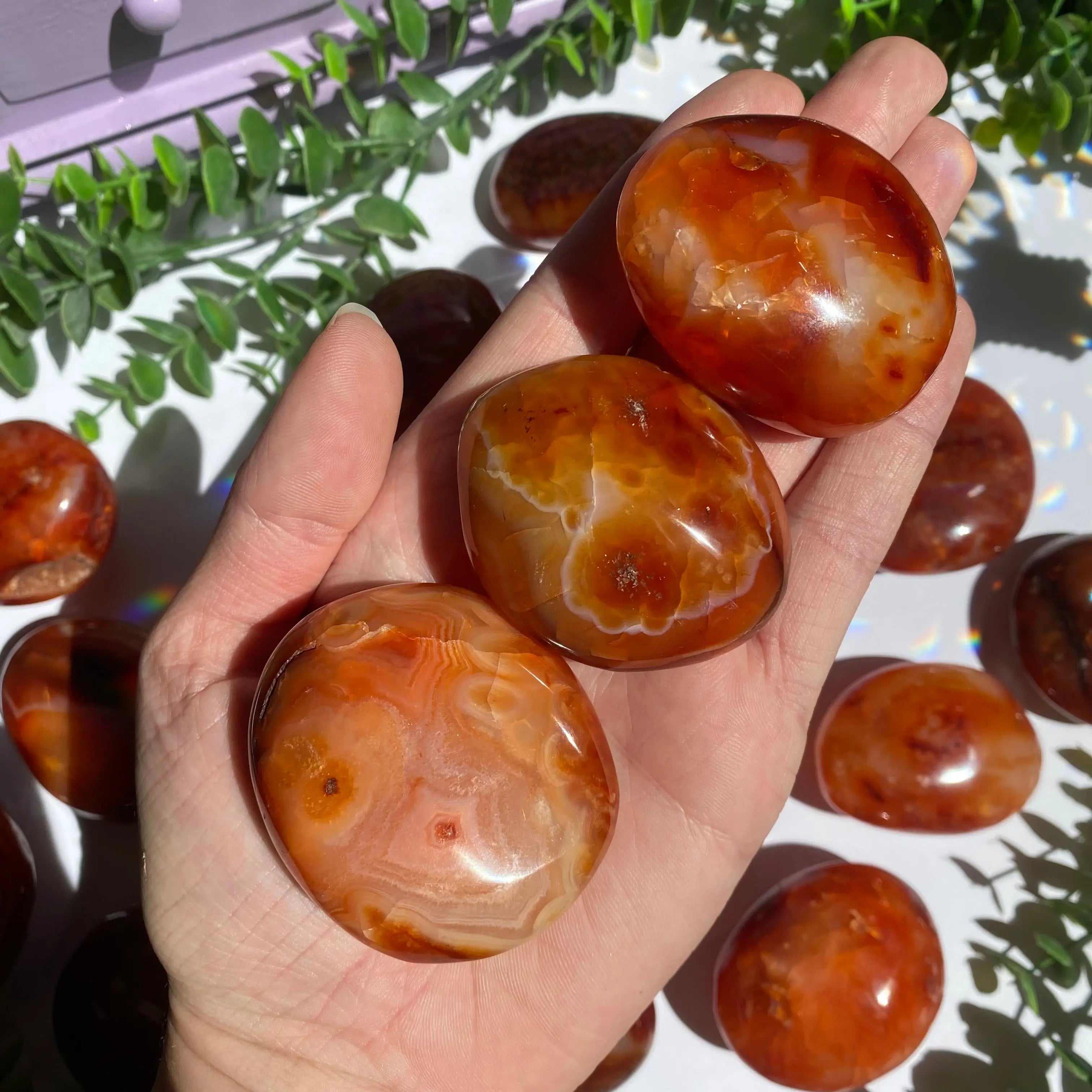 Carnelian Agate Palm Stone for Passion & Creativity