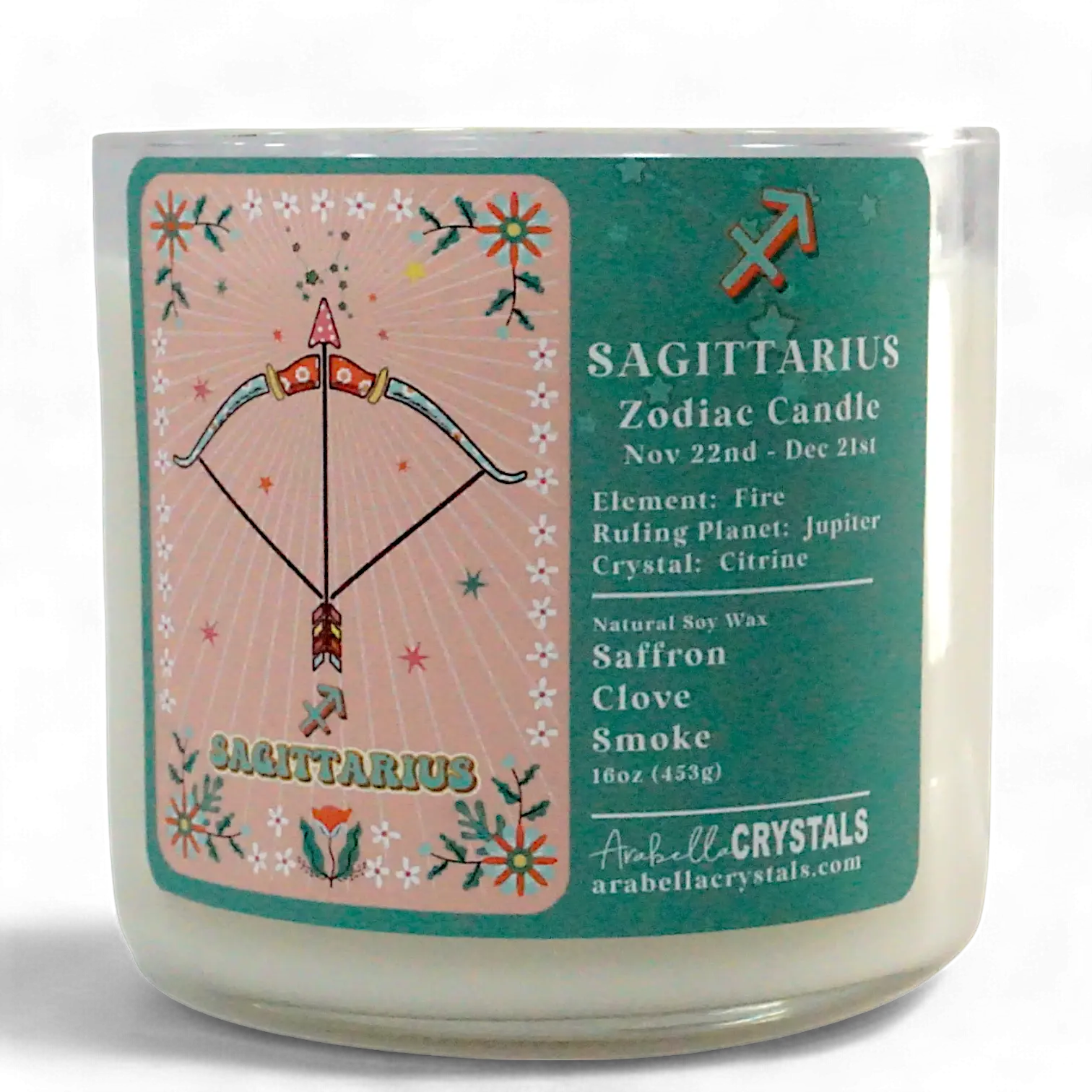 Sagittarius 3-Wick Zodiac Candle Notes of: Saffron, Clove & Smoke