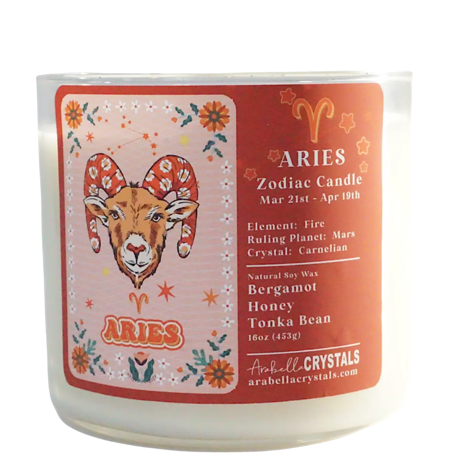 Aries 3-Wick Zodiac Candle Notes of: Bergamot, Honey & Tonka Bean