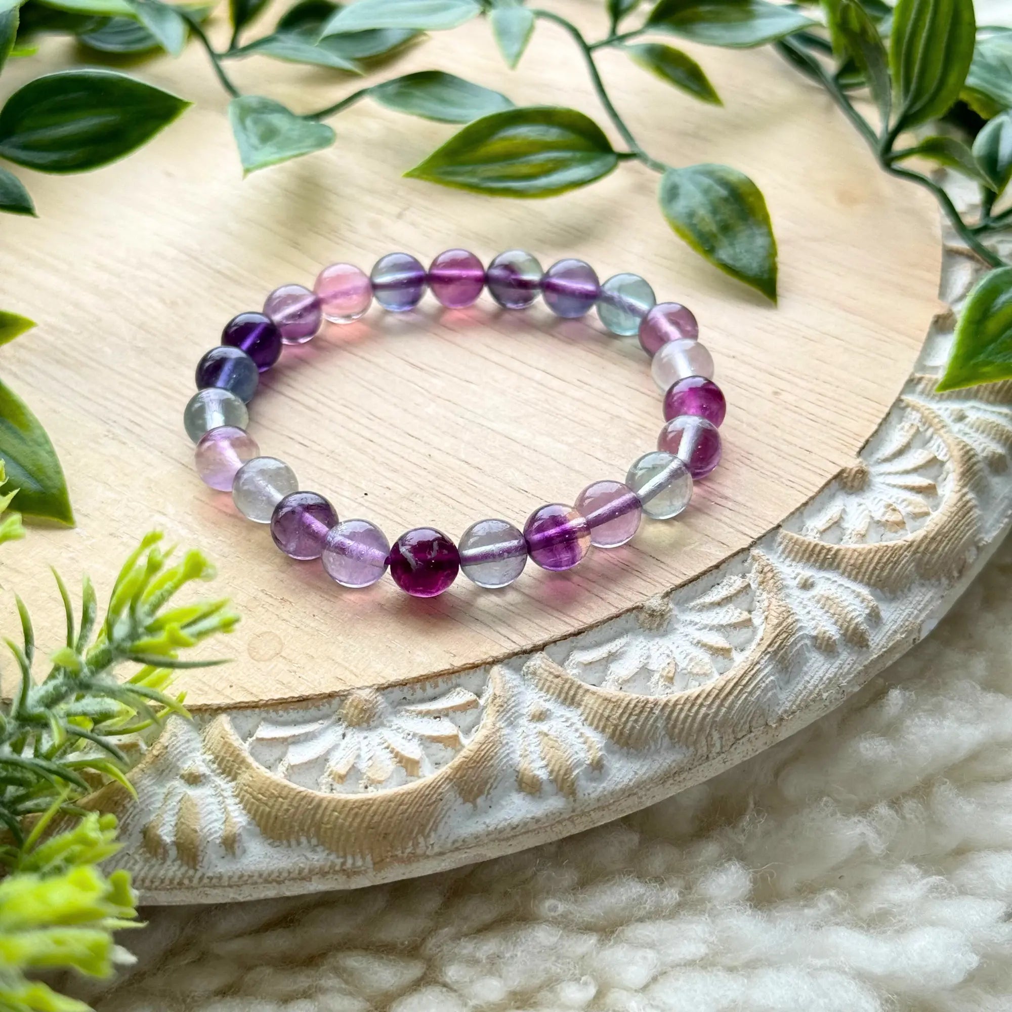 Fluorite Beaded Gemstone Bracelet Arabella Crystals