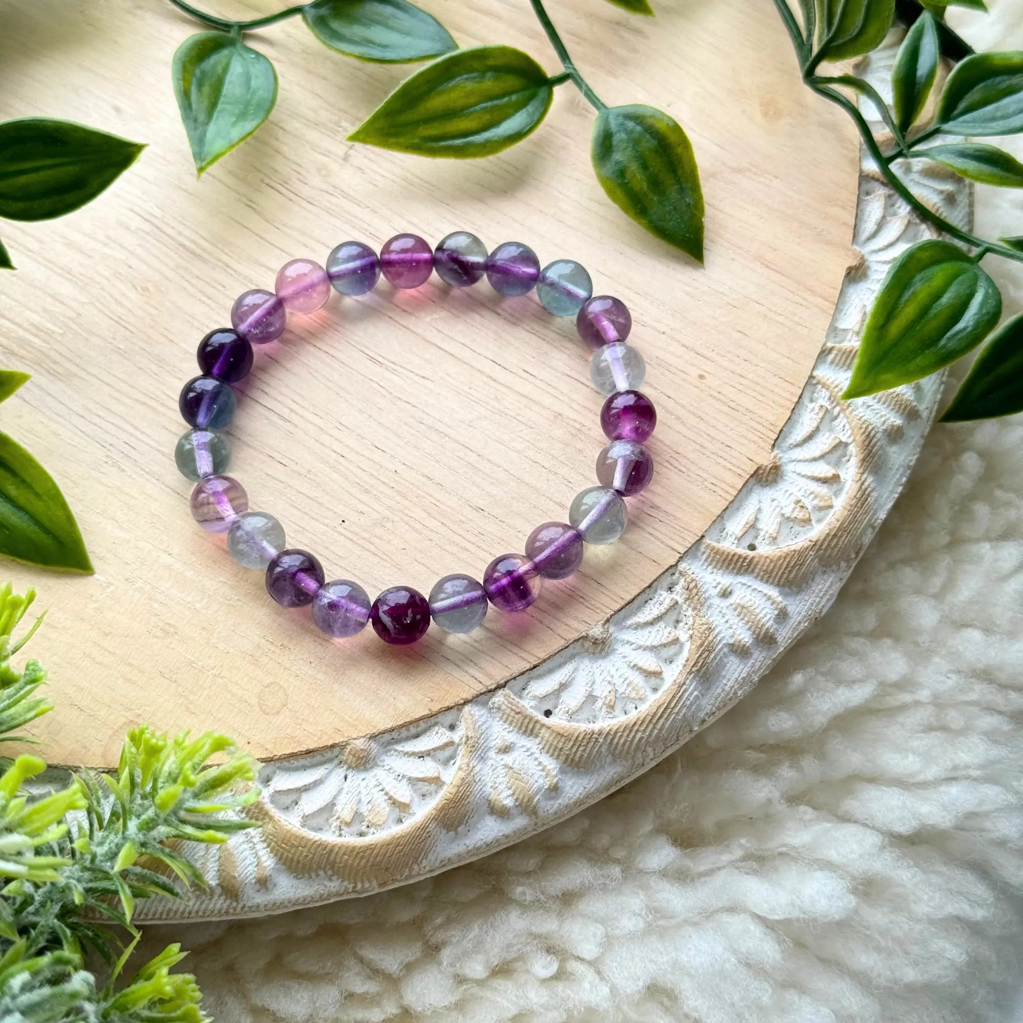 Fluorite Beaded Gemstone Bracelet Arabella Crystals