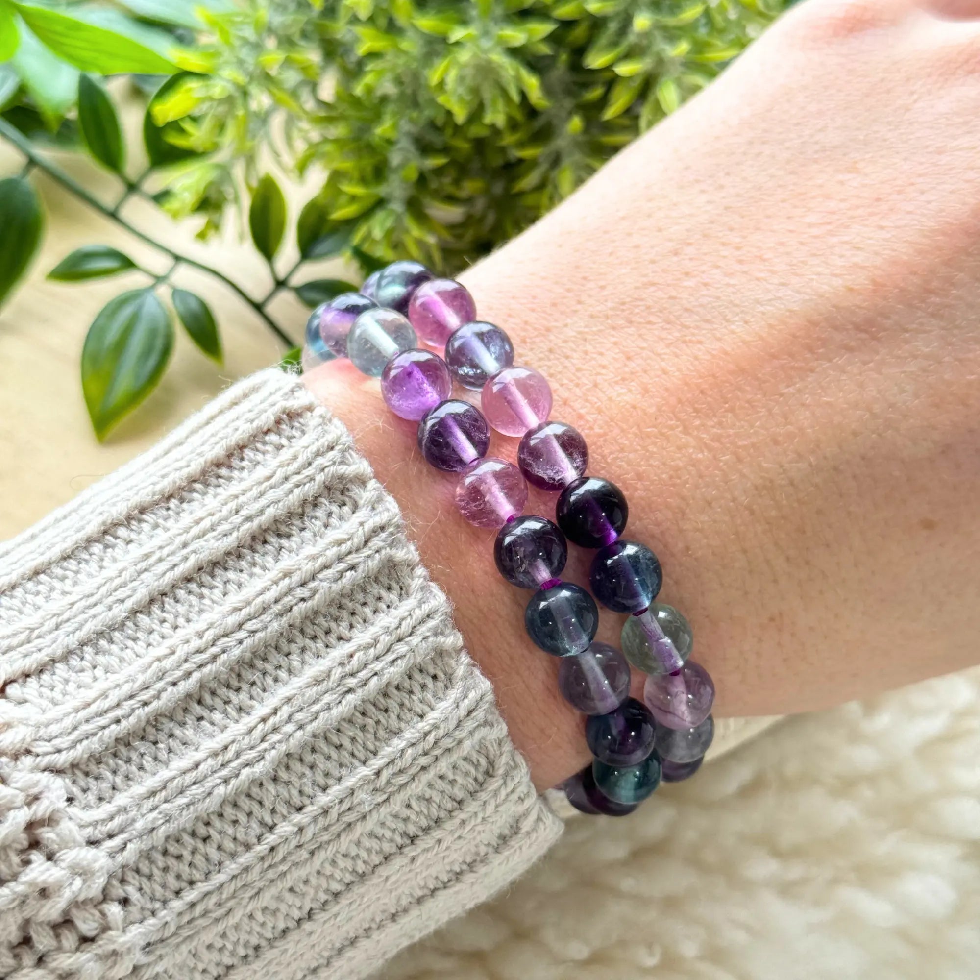 Fluorite Beaded Gemstone Bracelet Arabella Crystals