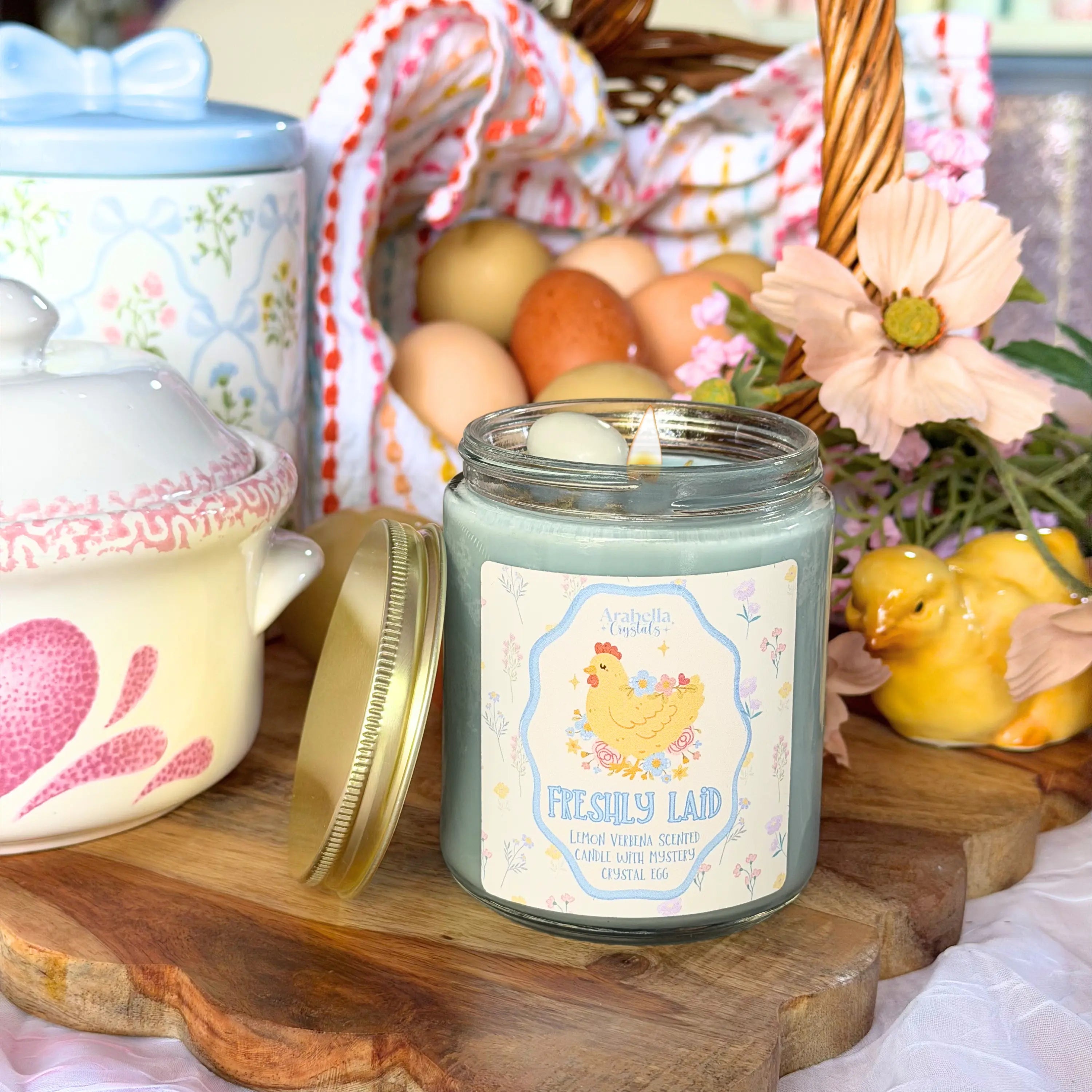 Freshly Laid Spring Homestead Soy Candle Notes of: Lemon Peel, Lemongrass & Light Musk