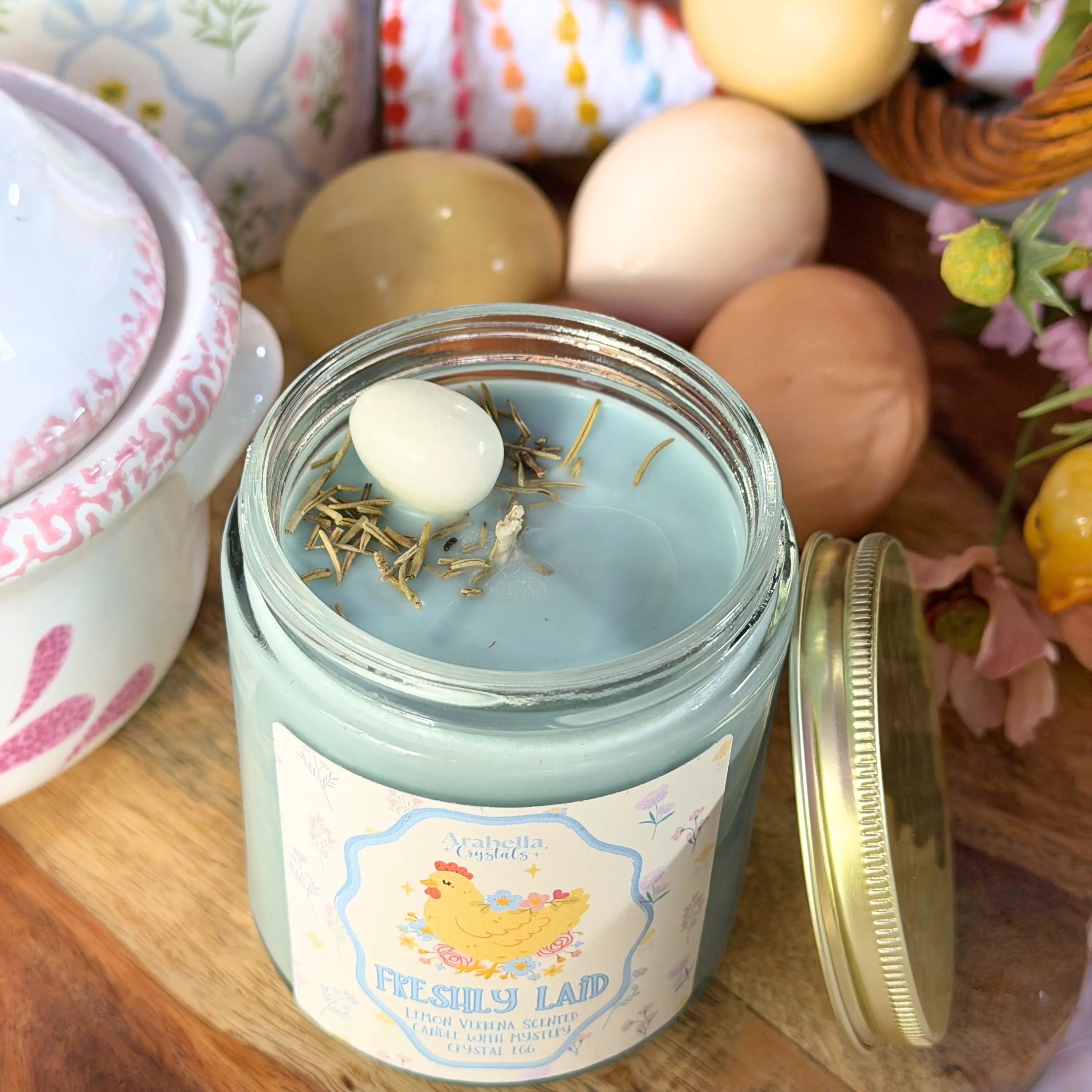 Freshly Laid Spring Homestead Soy Candle Notes of: Lemon Peel, Lemongrass & Light Musk