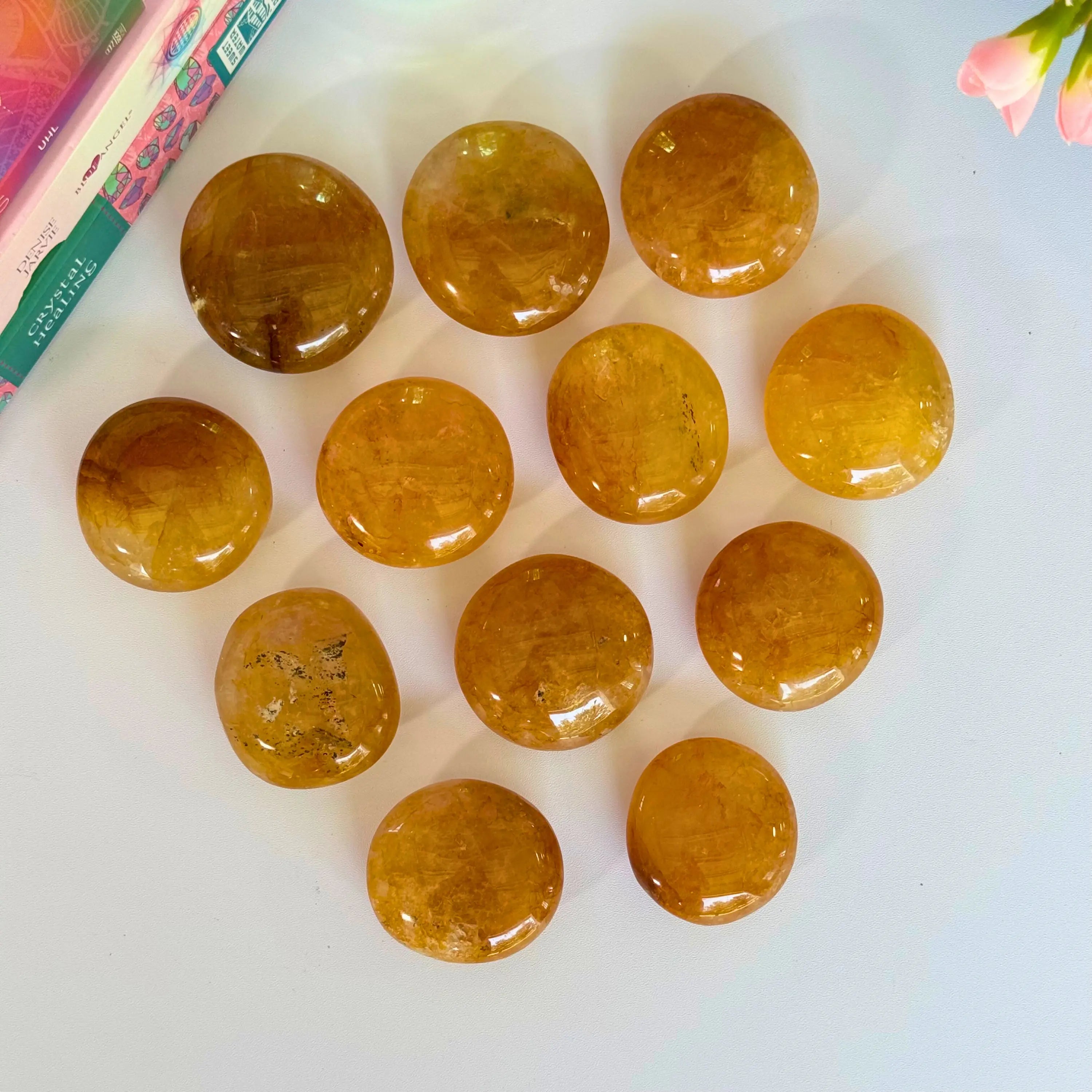Golden Healer Palm Stones Arabella Crystals