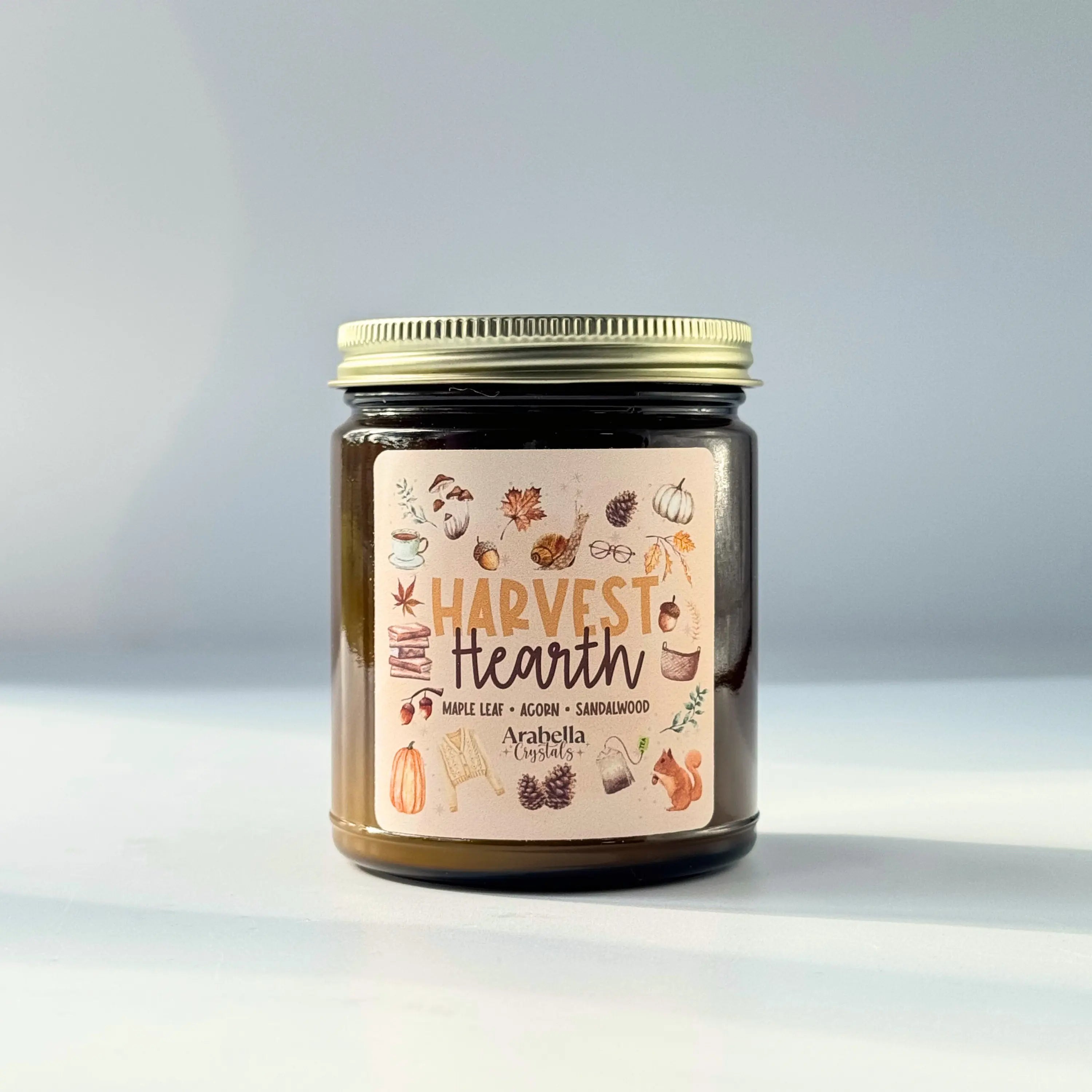 Harvest Hearth Fall Candle Notes of Maple Leaf, Acorn & Sandalwood
