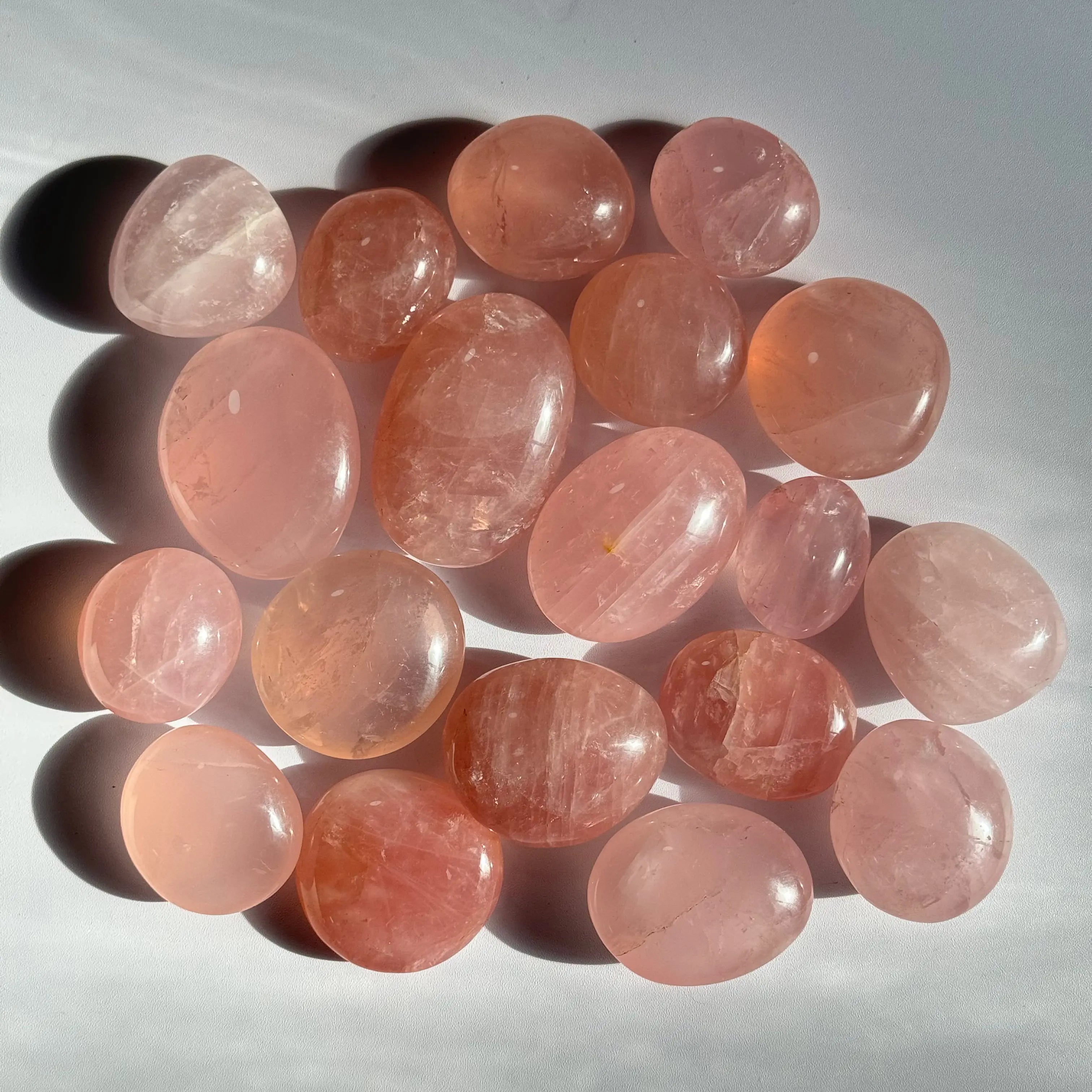 Rose Quartz Palm Stone Arabella Crystals