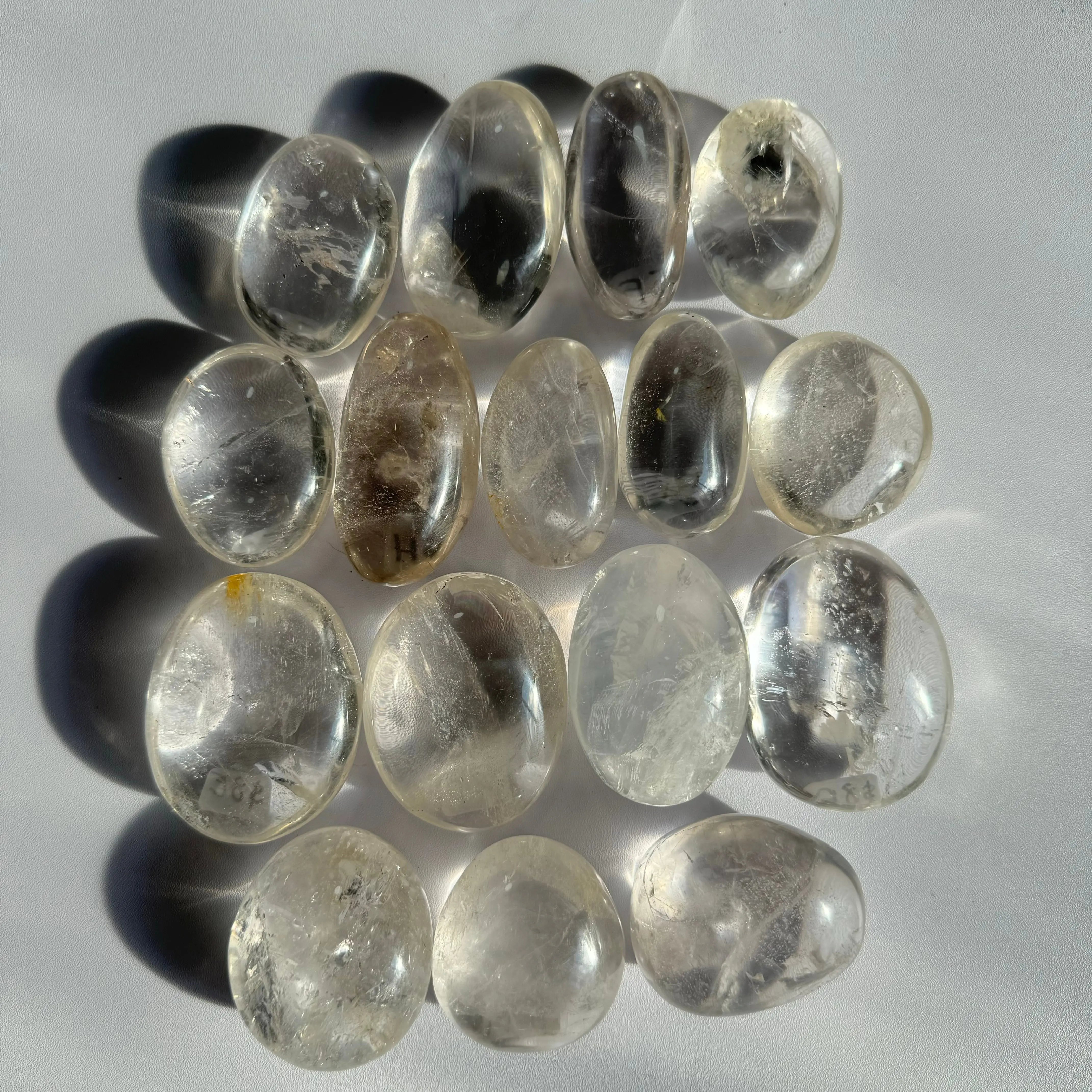 Clear Quartz Palm Stone Arabella Crystals