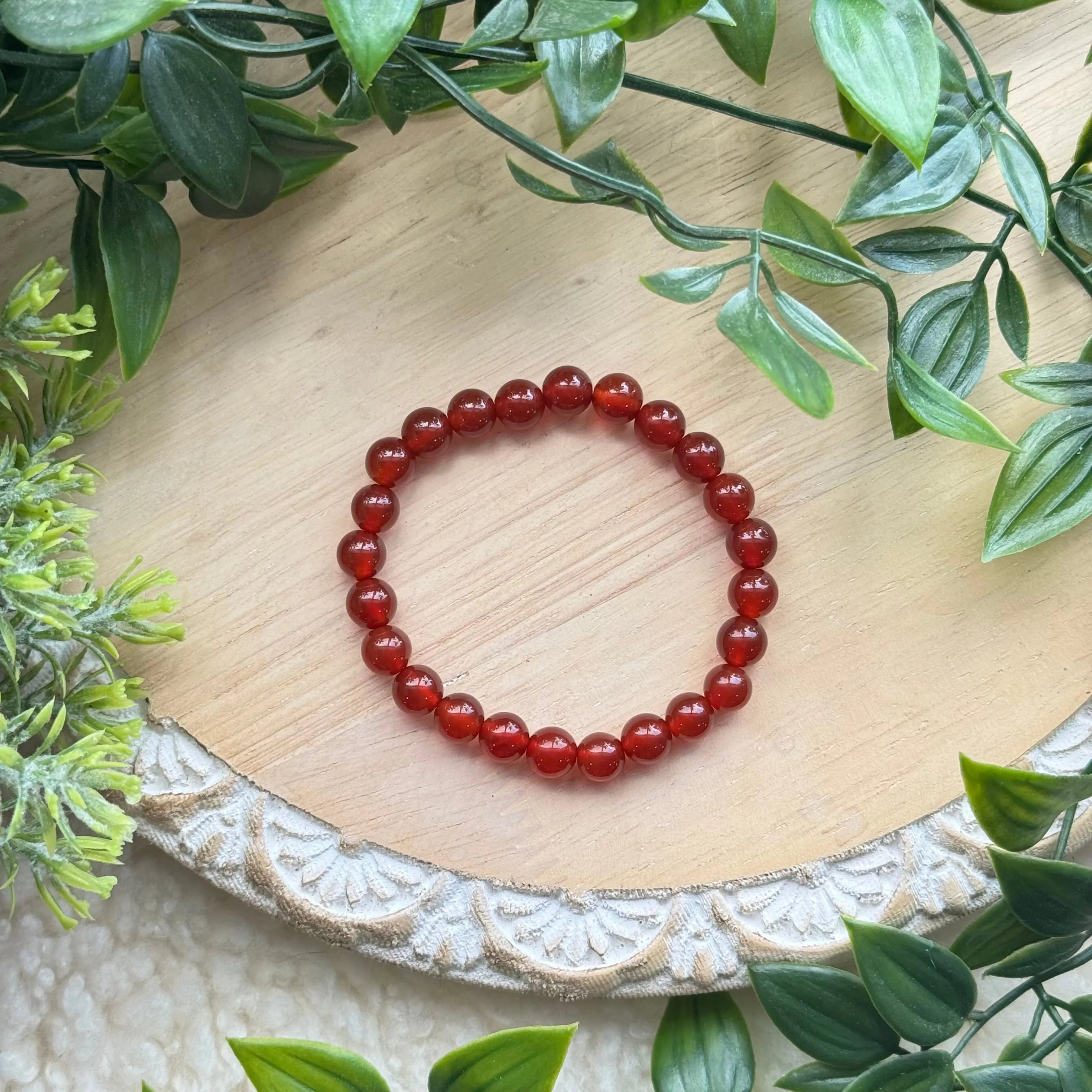 Carnelian Beaded Gemstone Bracelet for Passion & Creativity