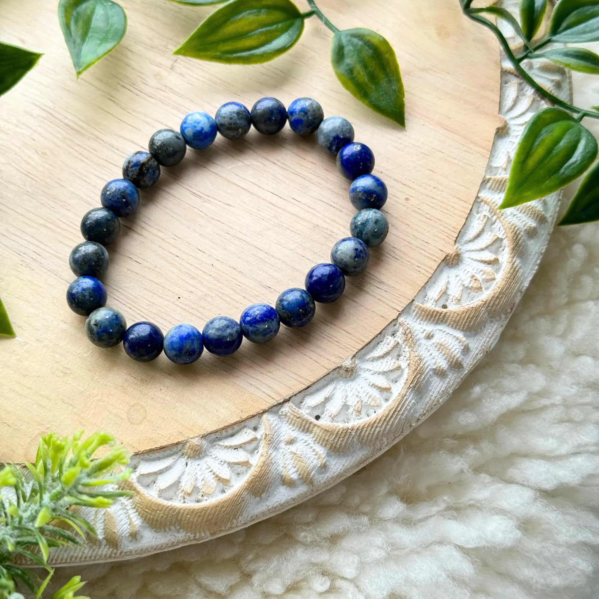 Lapis Lazuli Beaded Gemstone Bracelet Arabella Crystals