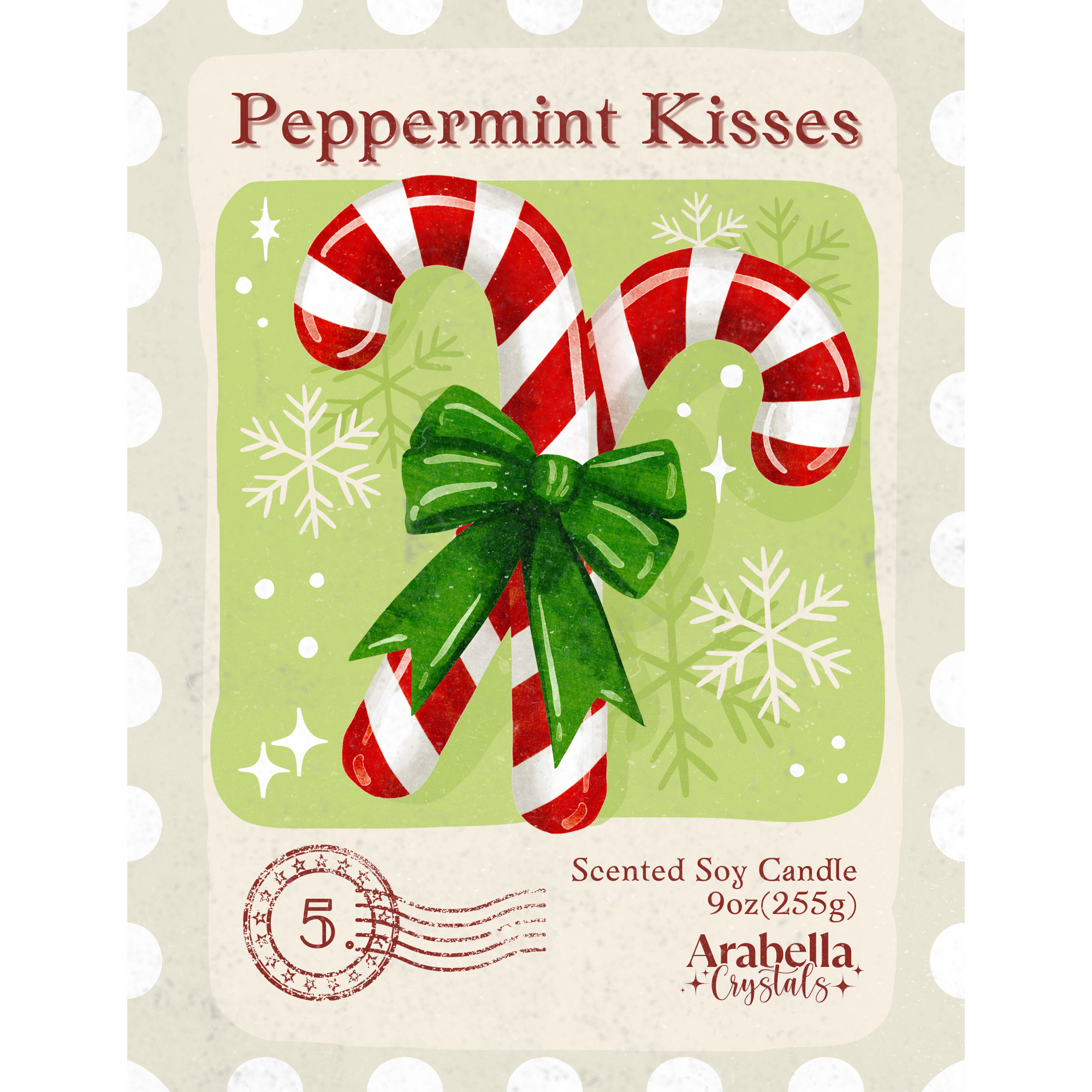 Peppermint Kiss Soy Holiday Candle