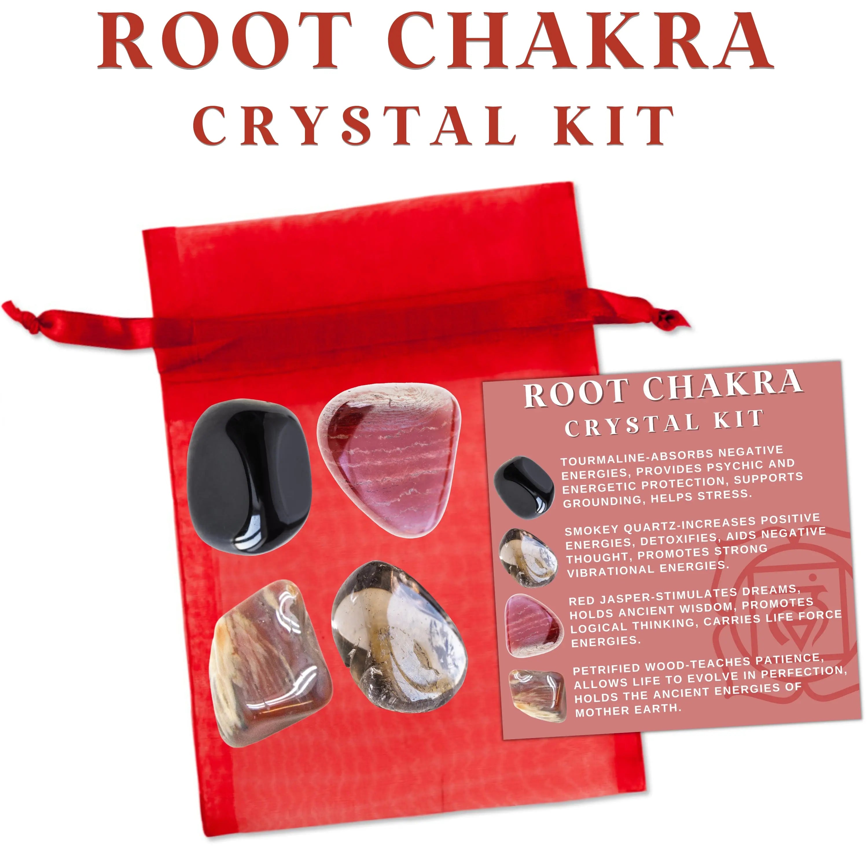 Root Chakra Crystal Kit Stability, Grounding, Security