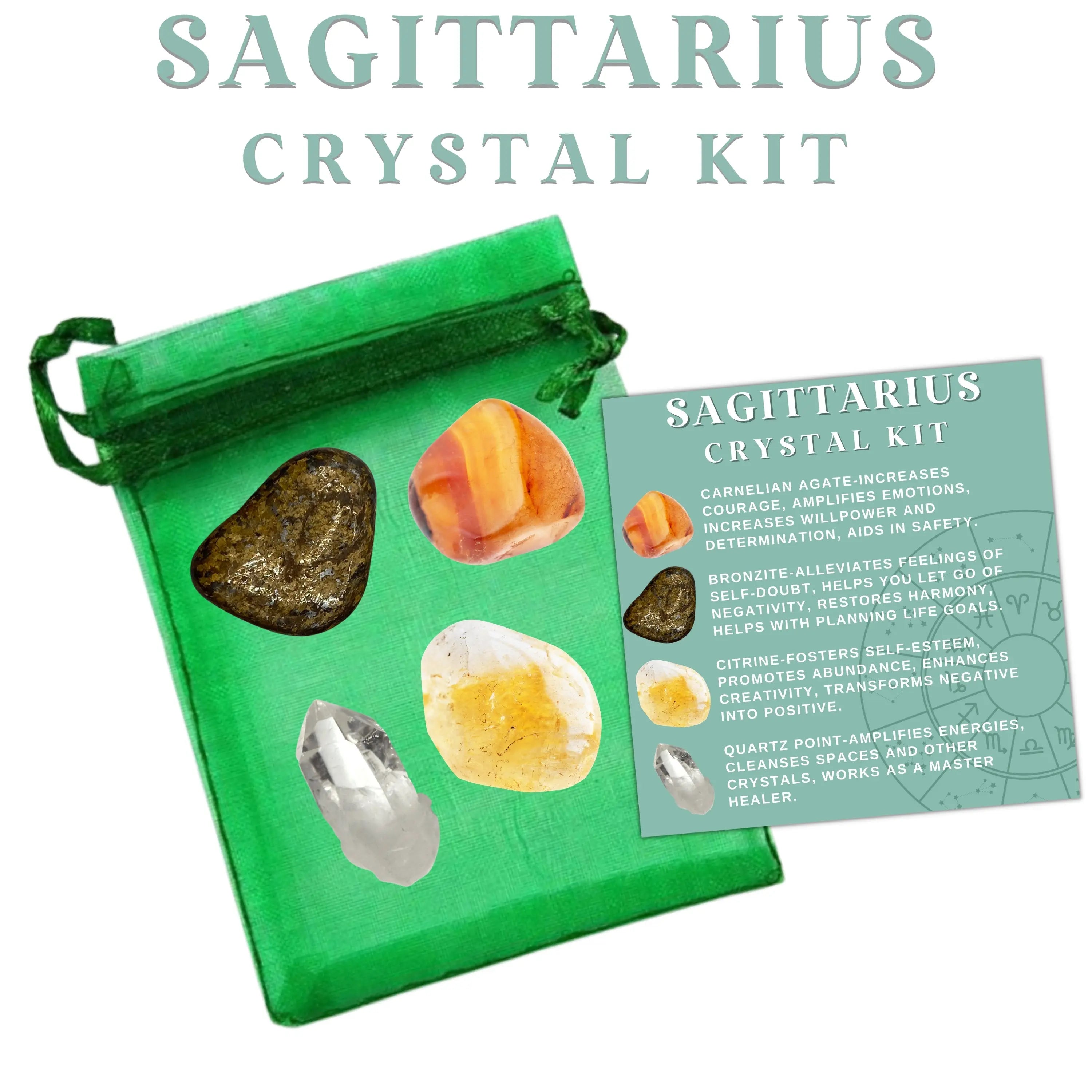 Sagittarius Zodiac Crystal Kit Adventure, Freedom, Optimism