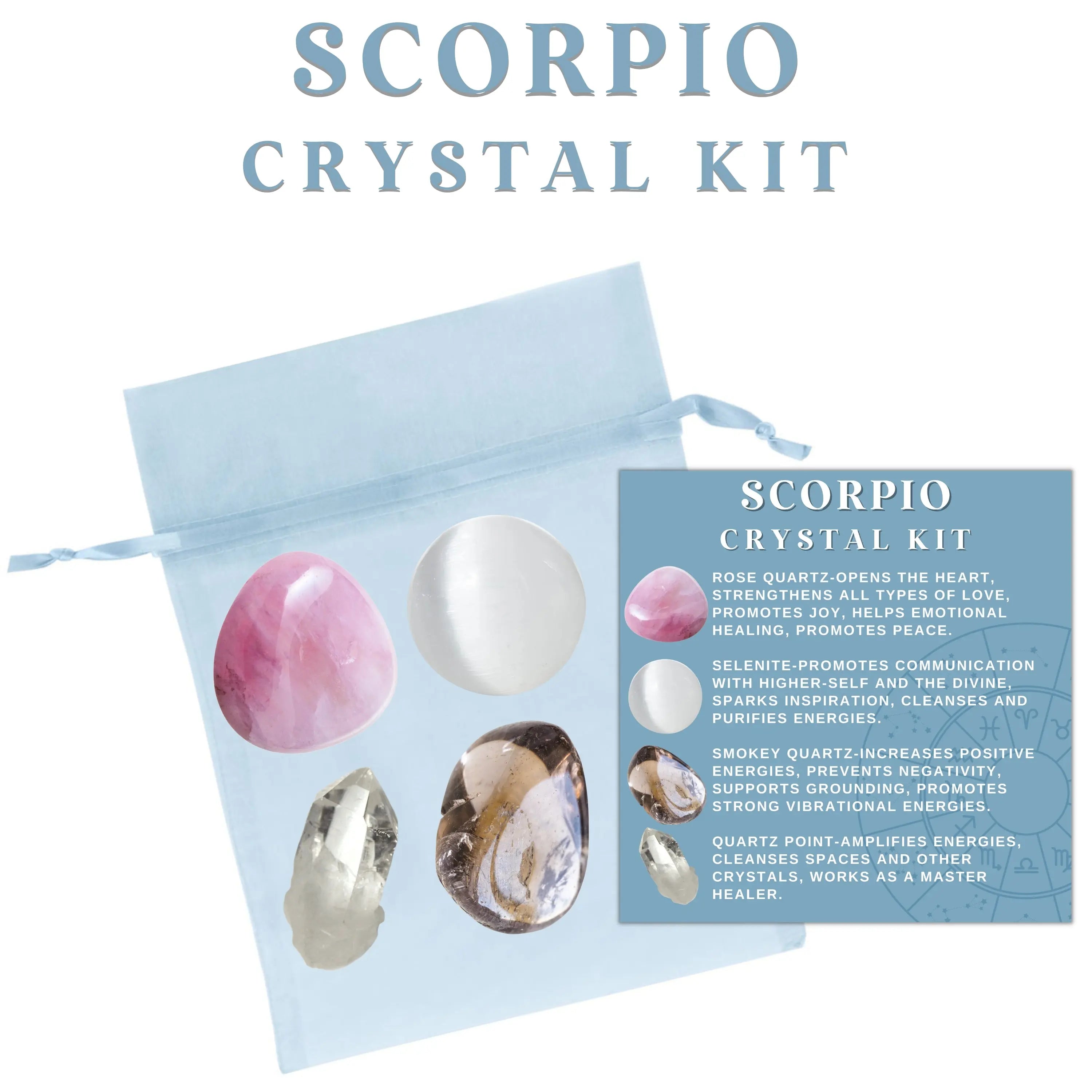 Scorpio Zodiac Crystal Kit Intensity, Transformation, Passion