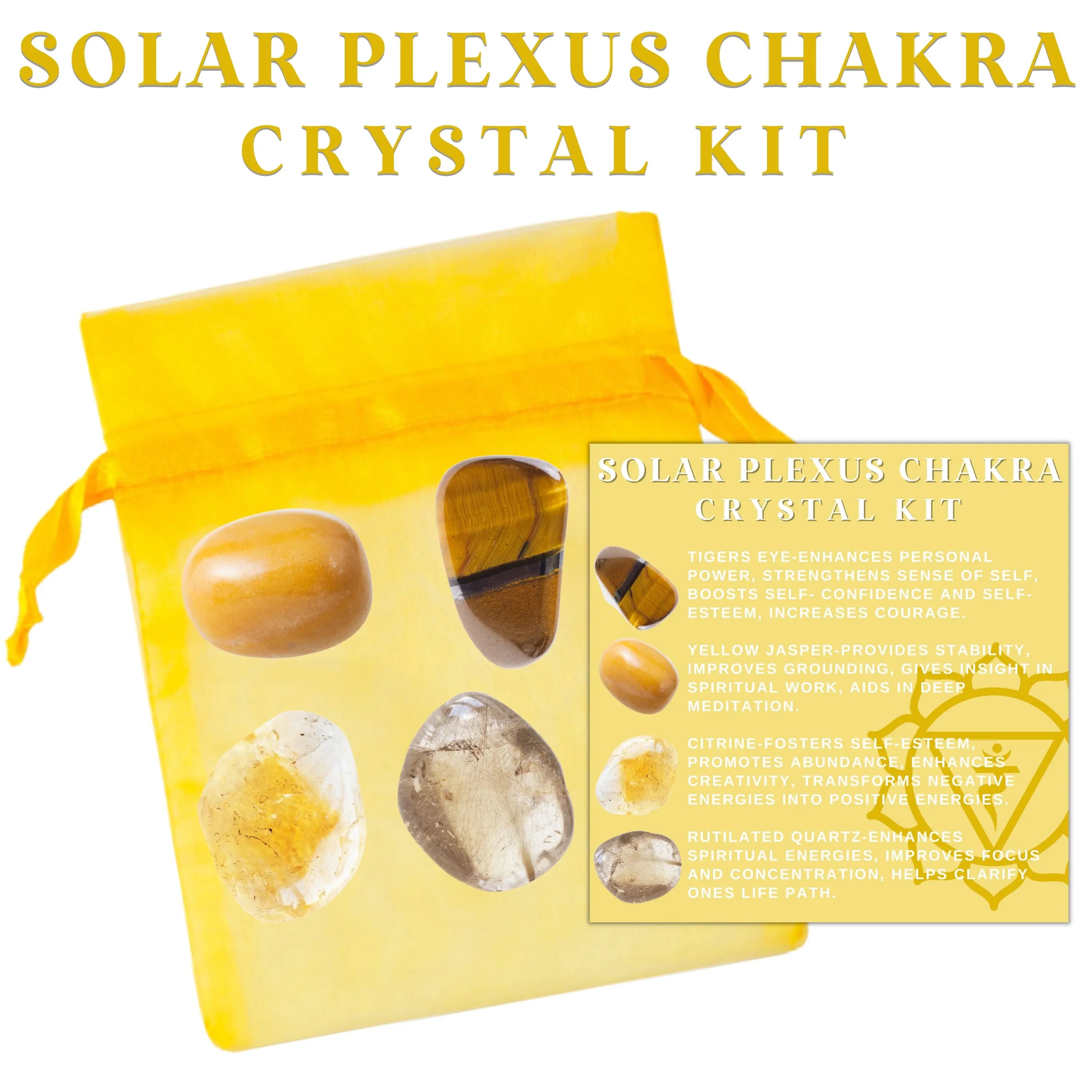 Solar Plexus Chakra Crystal Kit Confidence, Power, Will