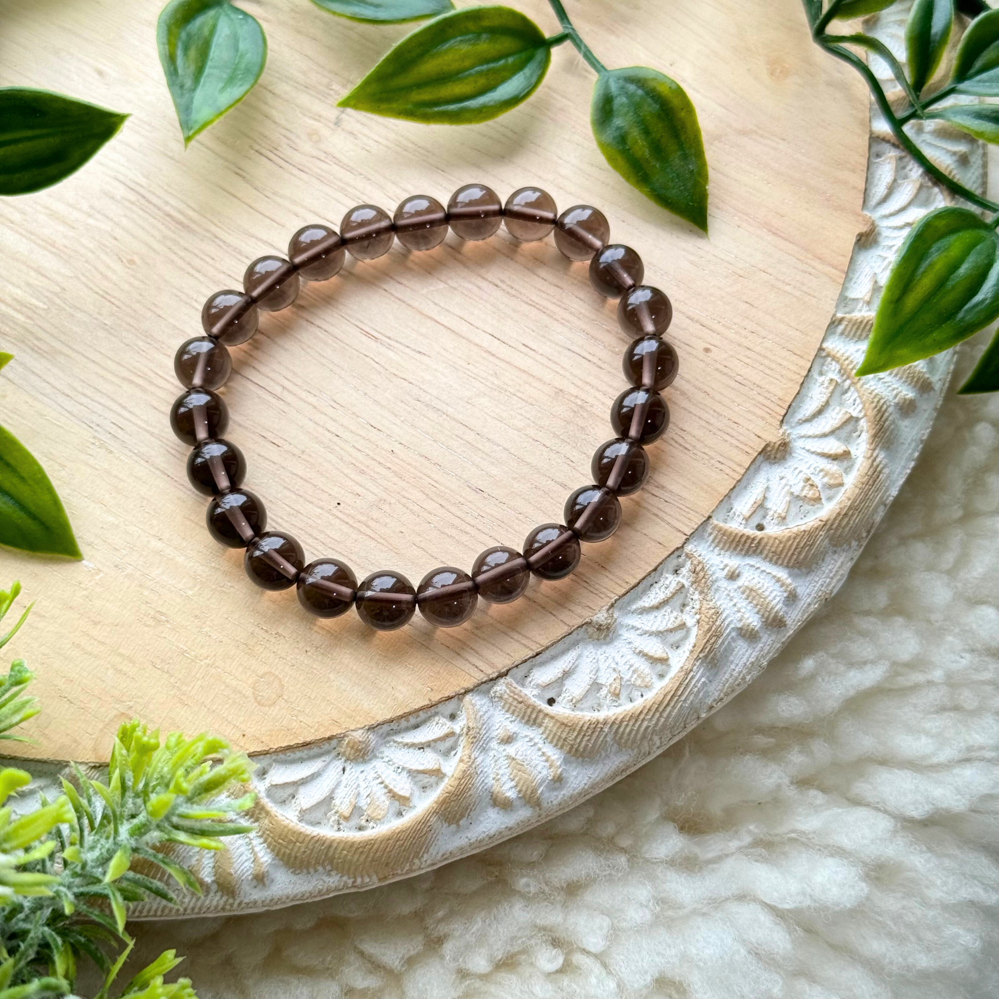 Smokey Quartz Beaded Gemstone Bracelet