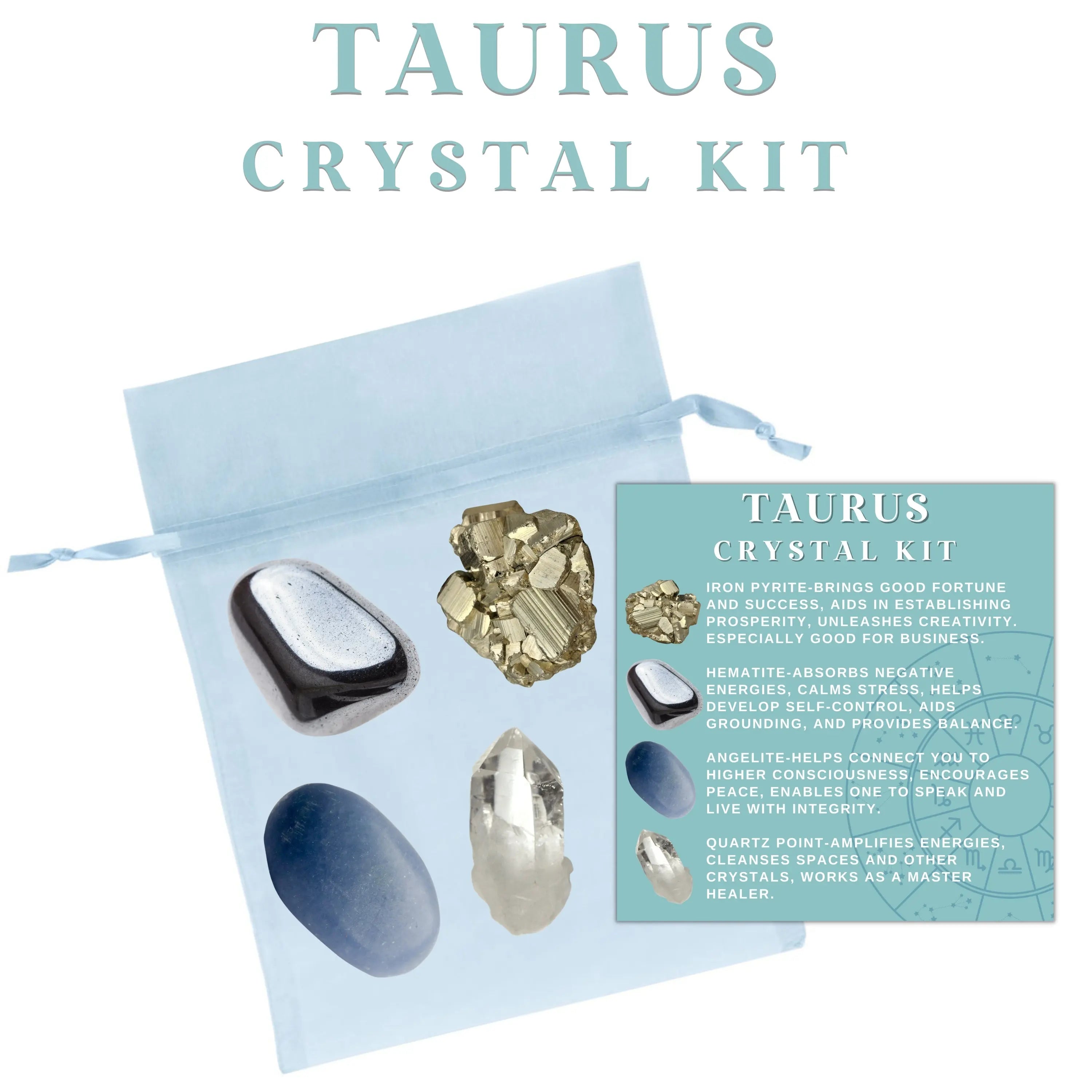 Taurus Zodiac Crystal Kit Stability, Sensuality, Patience