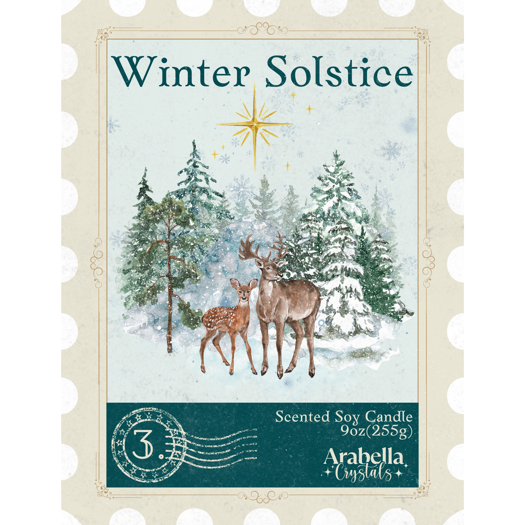 Winter Solstice Soy Holiday Candle