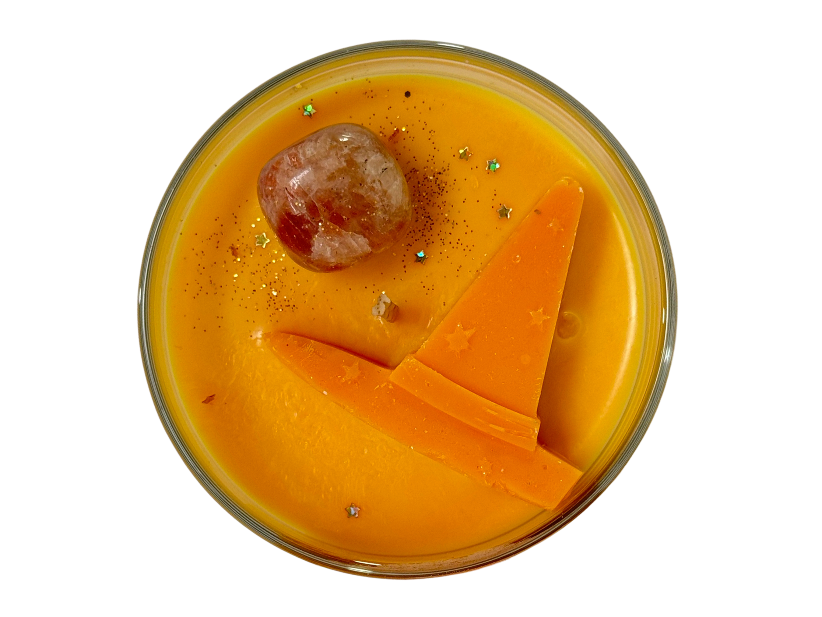 Mystic Melon Brew – Crystal-Infused Candle with Sunstone