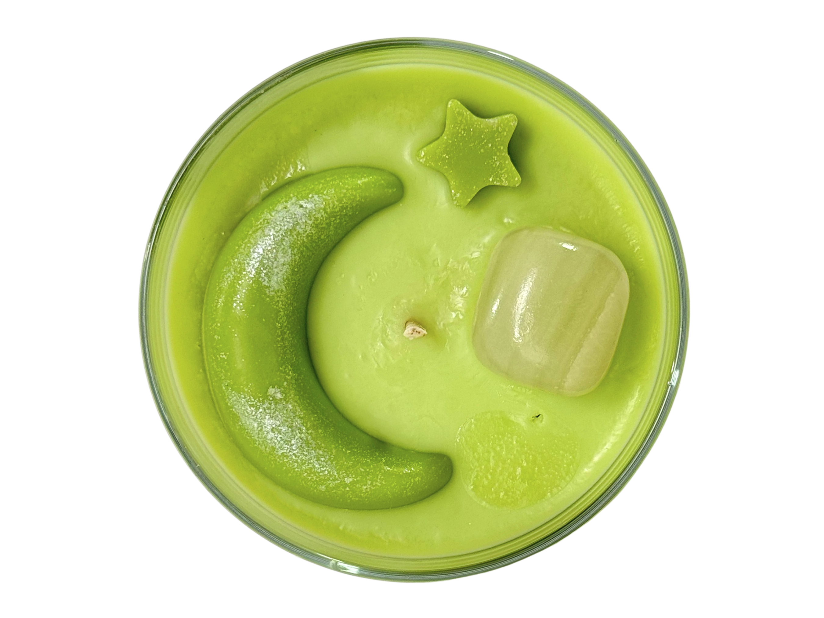 Cosmic Kiwi – Crystal-Infused Candle with Green Onyx