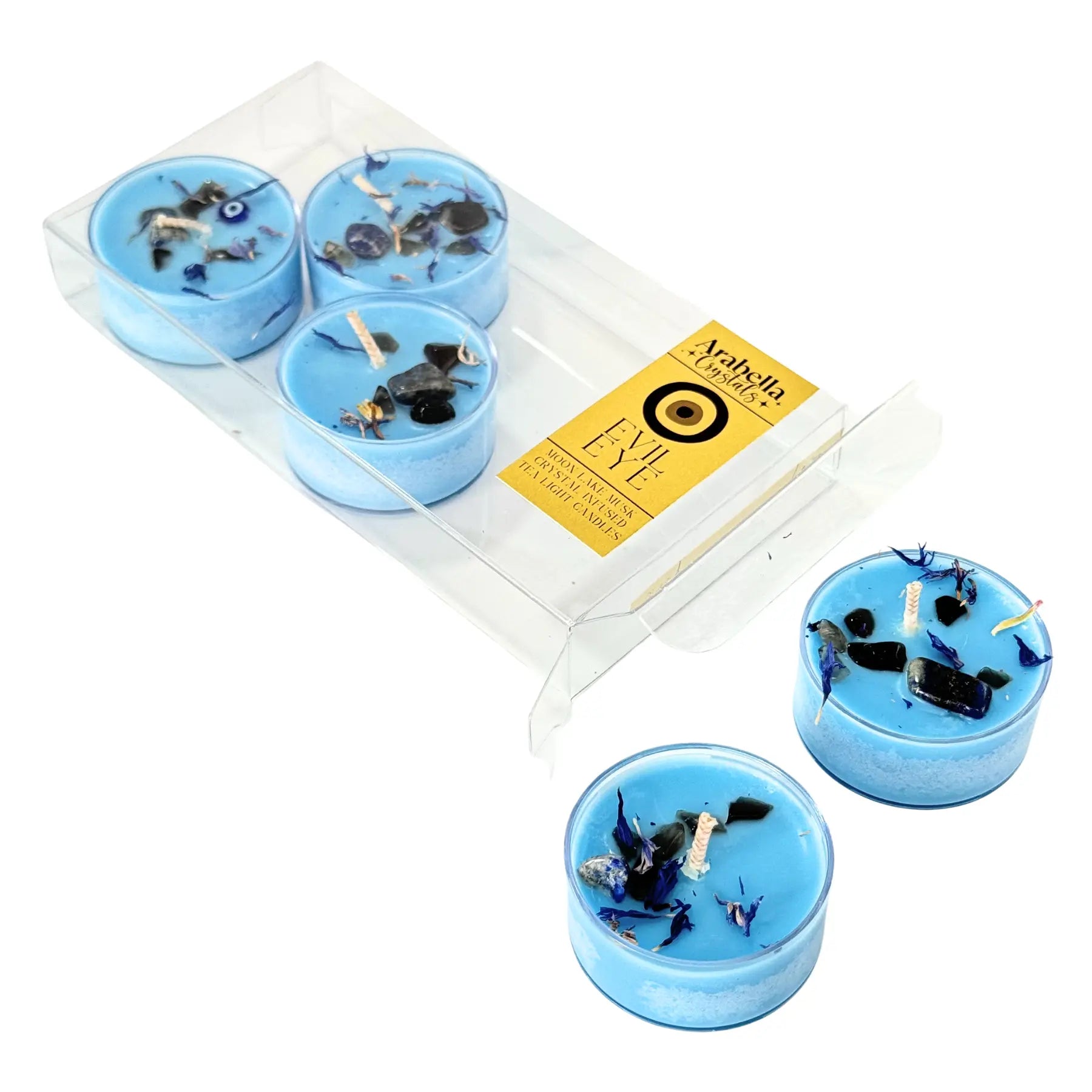 Evil Eye Ritual Tea Light Candles Notes of: Bergamot, Ylang Ylang, Amber & Musk