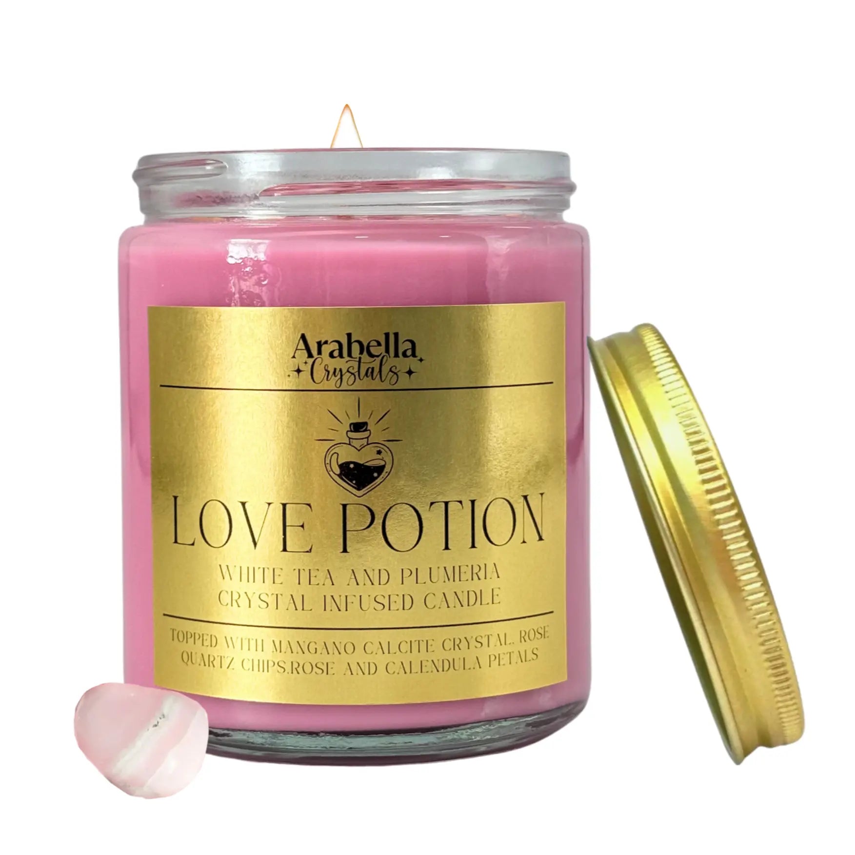 Love Potion Ritual Candle Notes of: Plumeria, Jasmine & White Tea