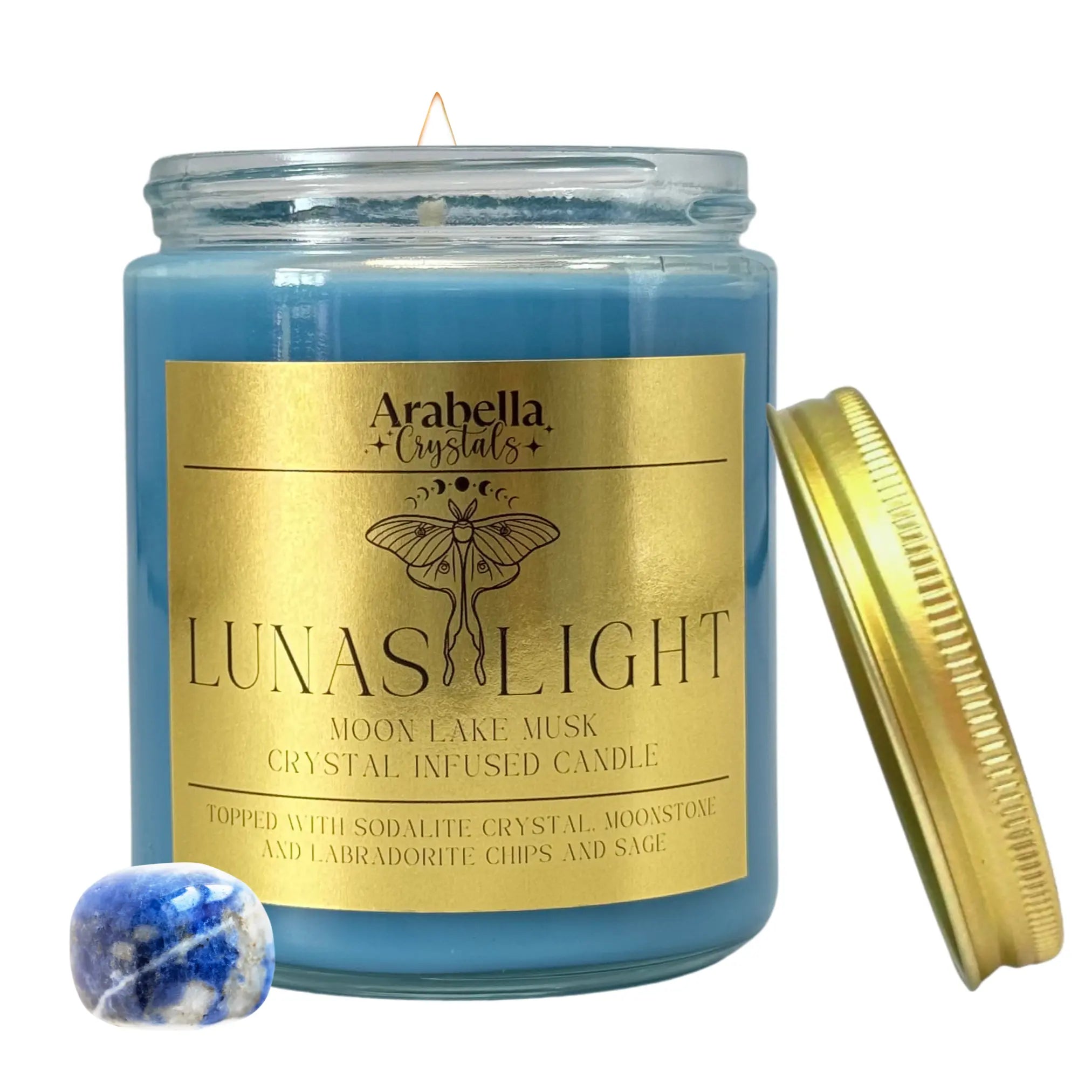 Lunas Light Ritual Candle Notes of: Eucalyptus, Violet & Musk