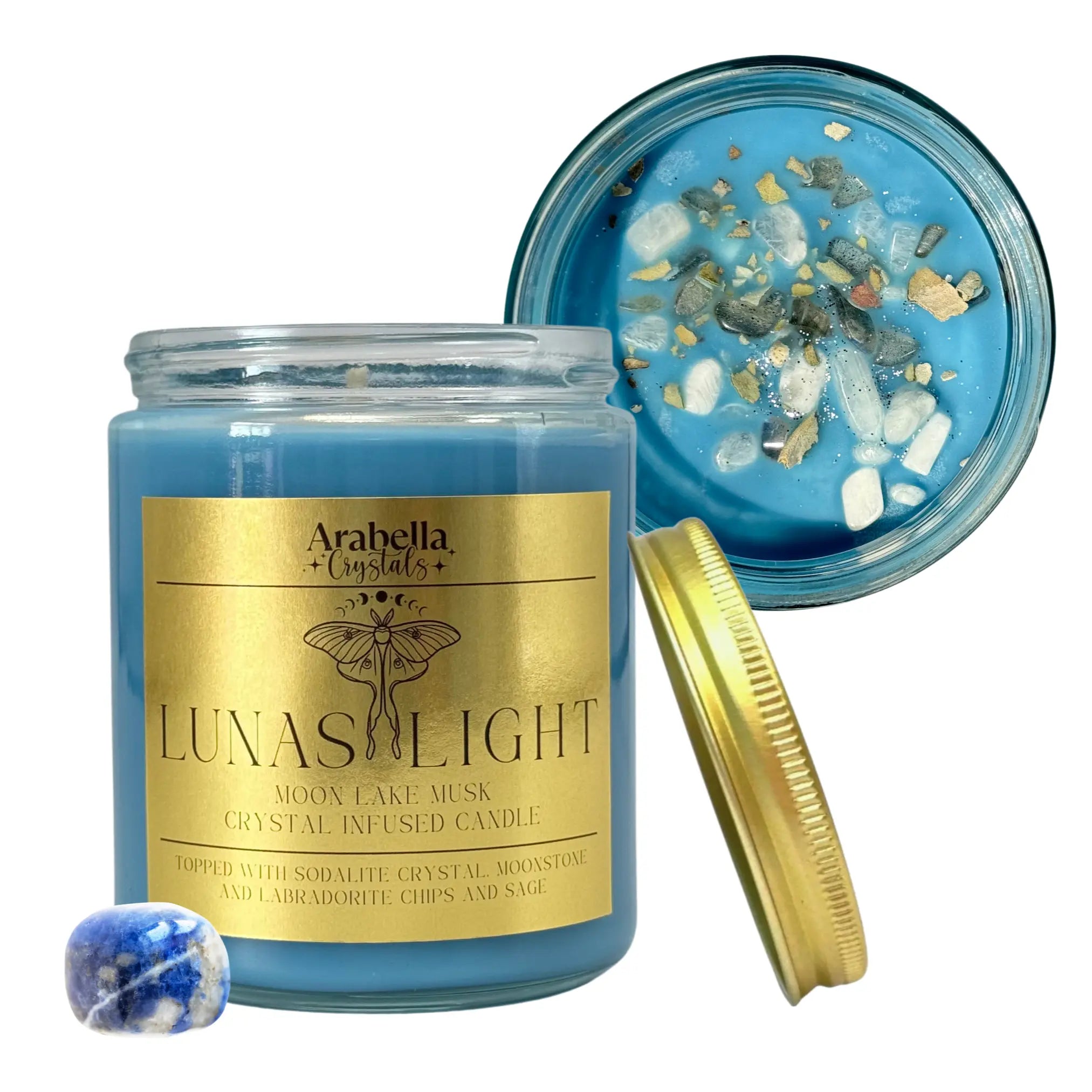 Lunas Light Ritual Candle Notes of: Eucalyptus, Violet & Musk