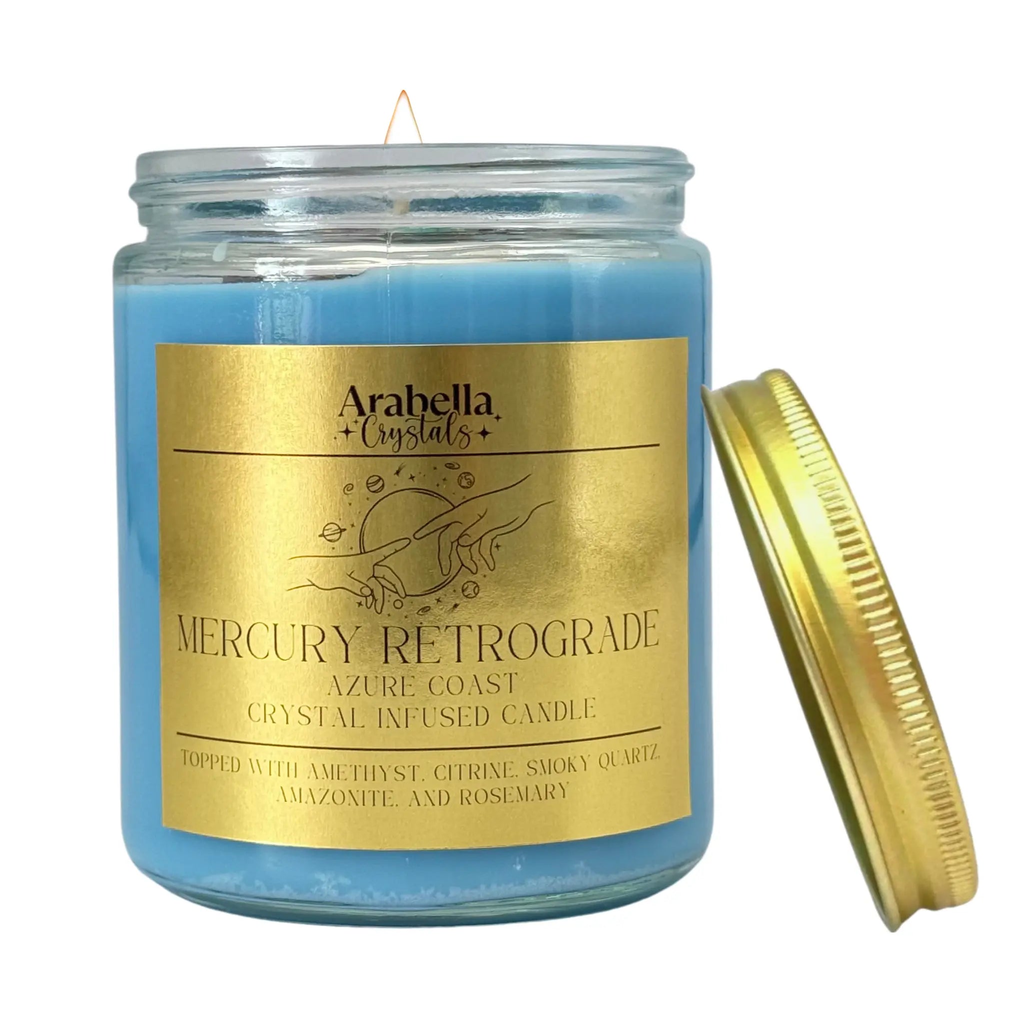 Mercury Retrograde Ritual Candle Notes of: Marine, Jasmine & Sandalwood
