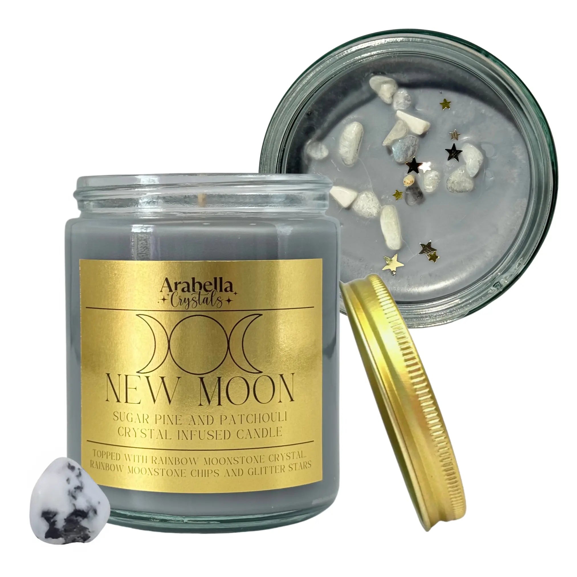 New Moon Ritual Candle Notes of: Pear, Patchouli & Pine
