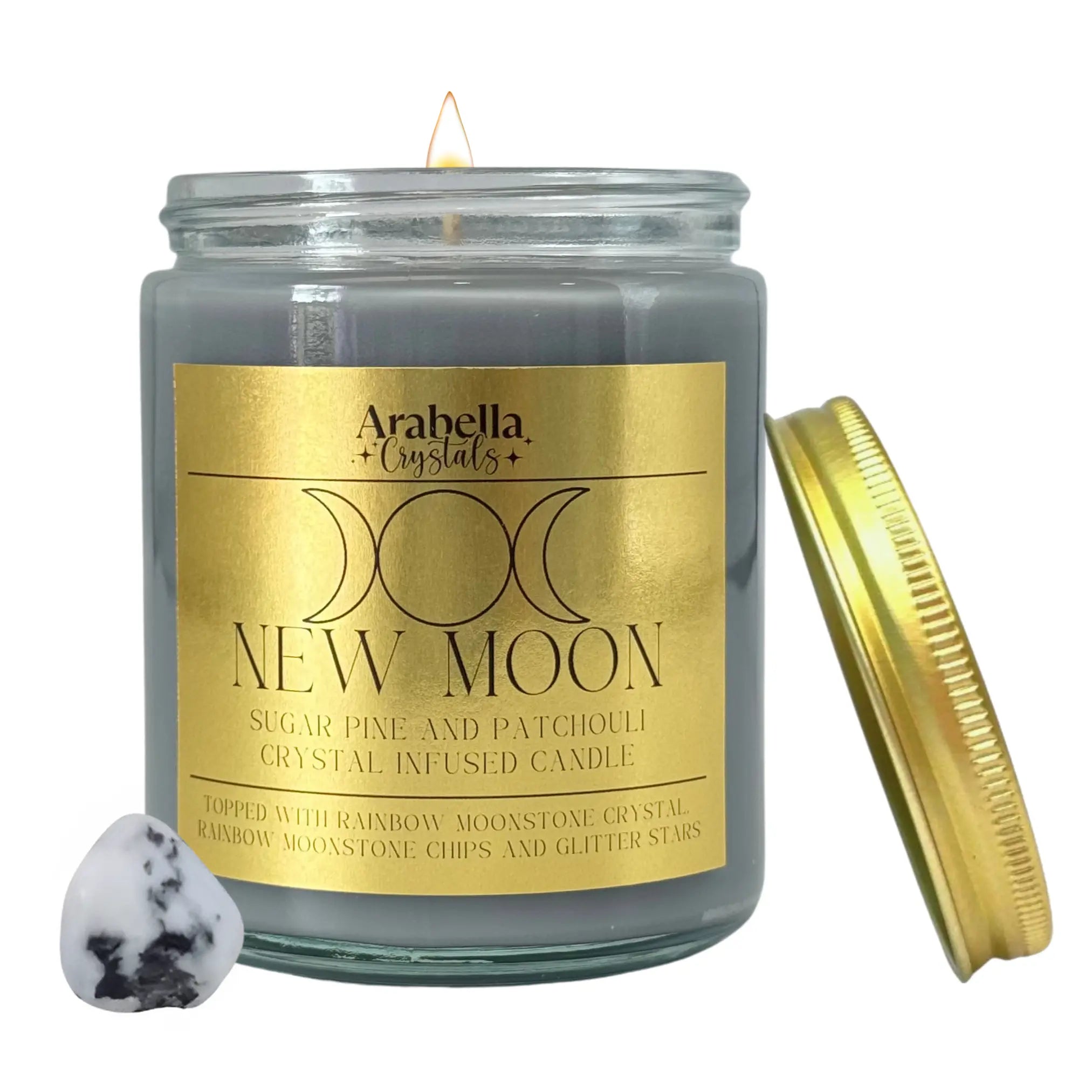 New Moon Ritual Candle Notes of: Pear, Patchouli & Pine