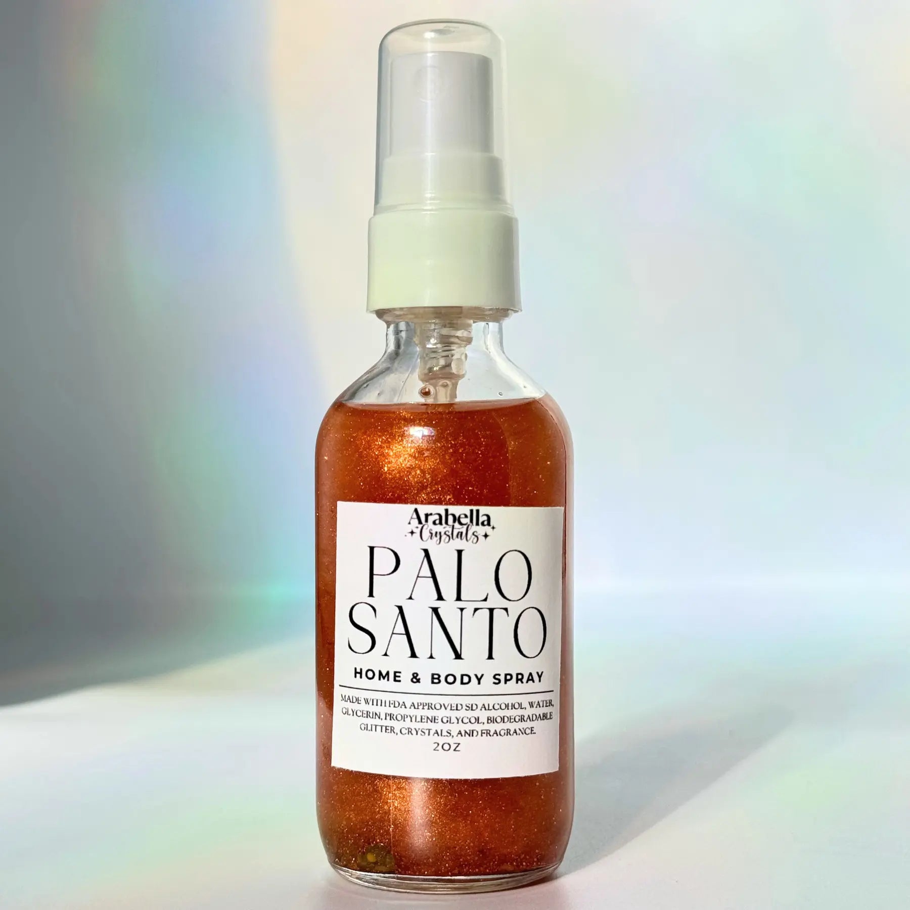 Palo Santo Shimmer Home and Body Spray Moss, Incense, Palo Santo Scented